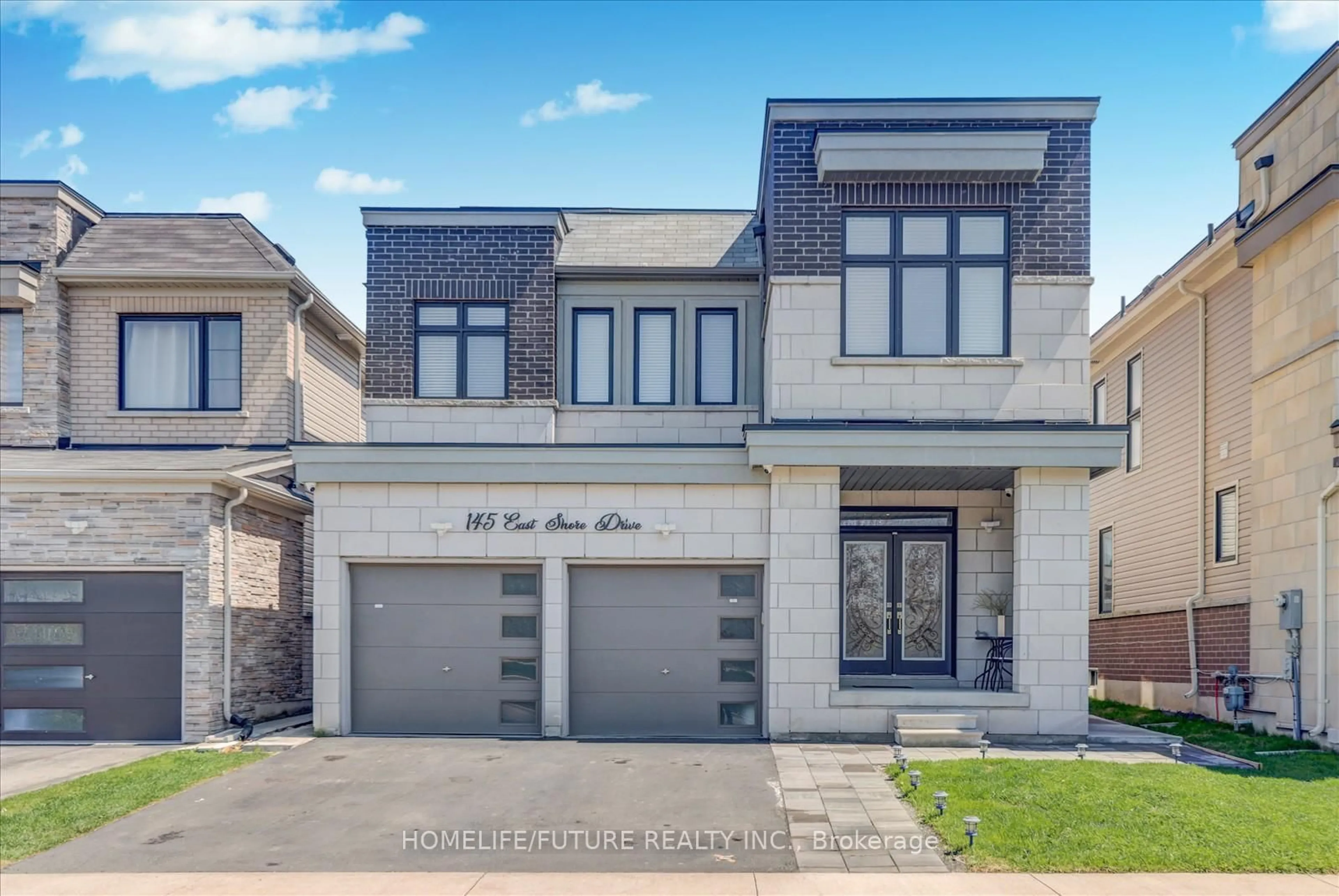 Home with brick exterior material, street for 145 East Shore Dr, Clarington Ontario L1C 1Z8