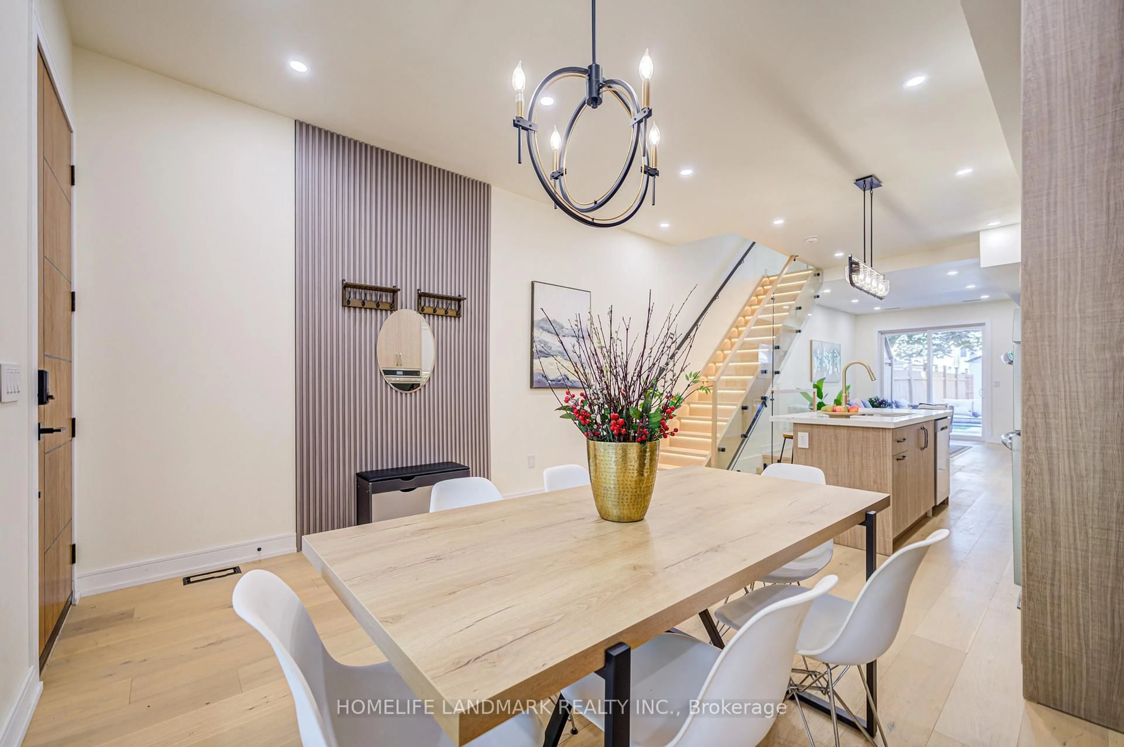 Contemporary kitchen, wood/laminate floor for 219 Logan Ave, Toronto Ontario M4M 2N2