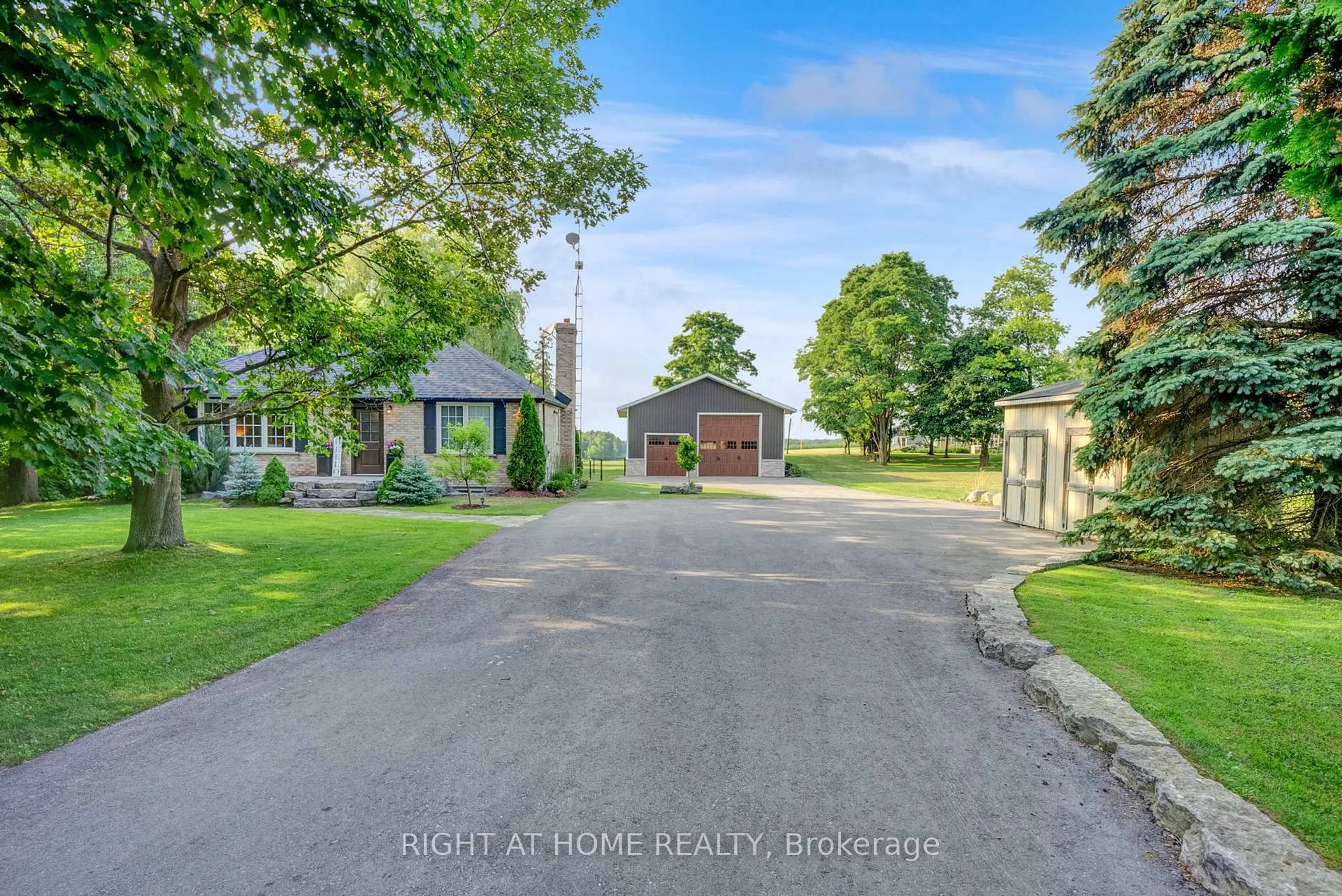 A pic from outside/outdoor area/front of a property/back of a property/a pic from drone, street for 2355 Shirley Rd, Scugog Ontario L9L 1B3