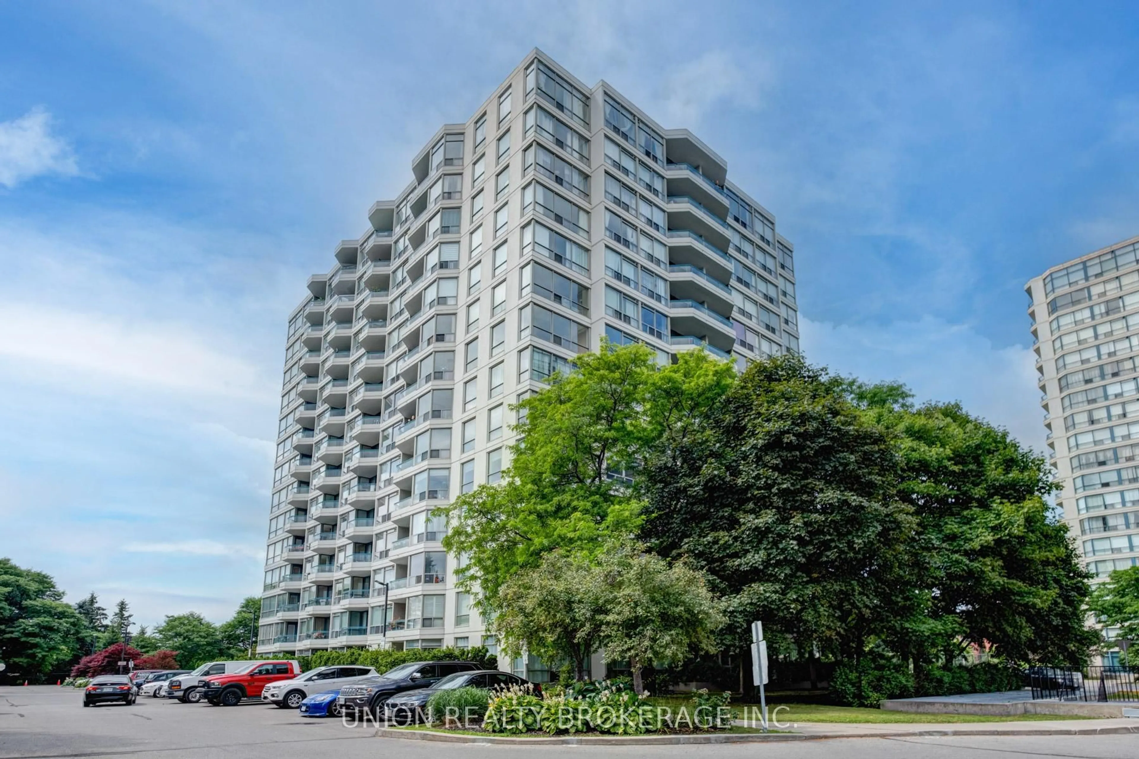 A pic from outside/outdoor area/front of a property/back of a property/a pic from drone, building for 4727 Sheppard Ave #504, Toronto Ontario M1S 5B3