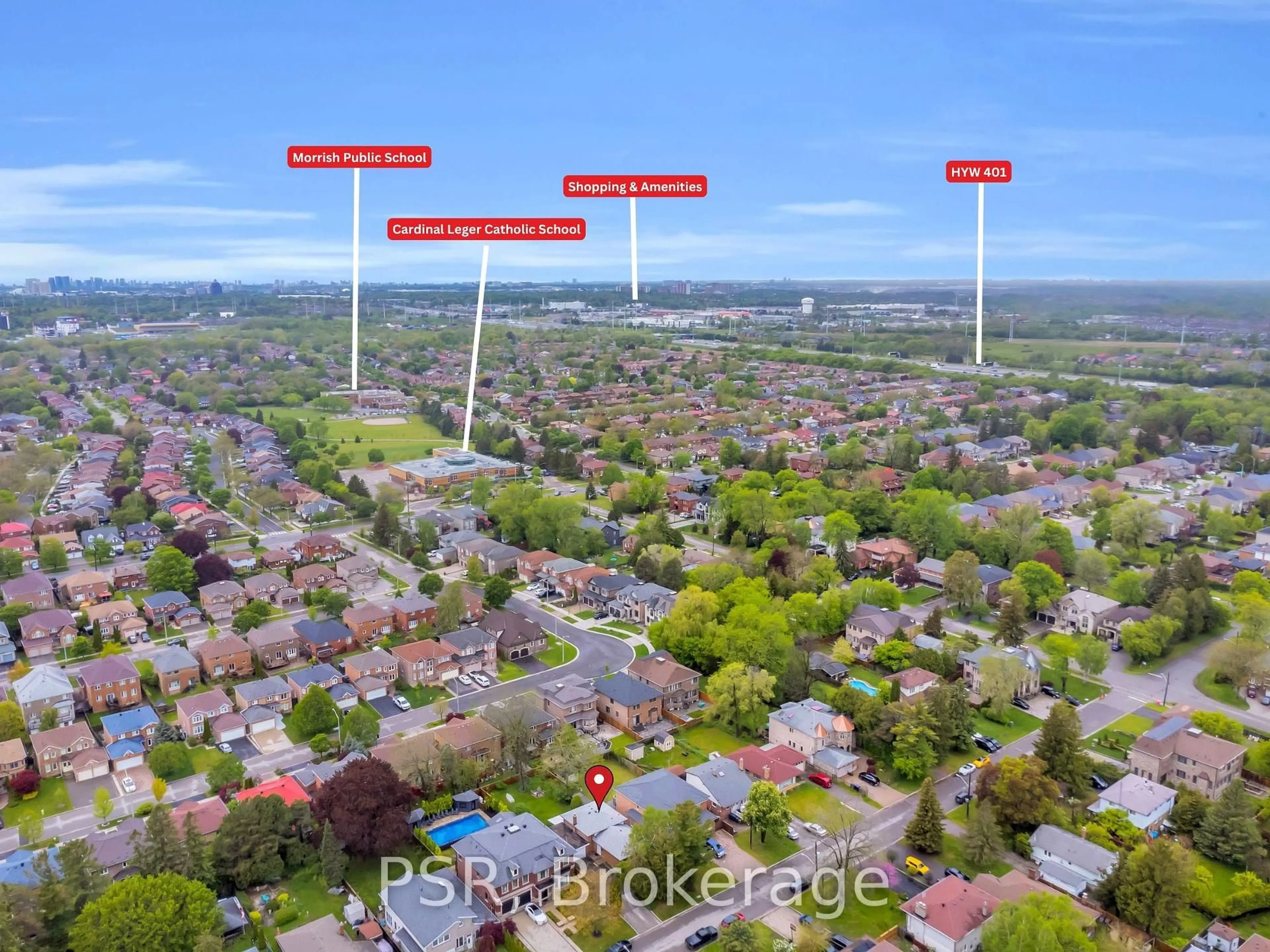 A pic from outside/outdoor area/front of a property/back of a property/a pic from drone, city buildings view from balcony for 42 Scarboro Ave, Toronto Ontario M1C 1M3
