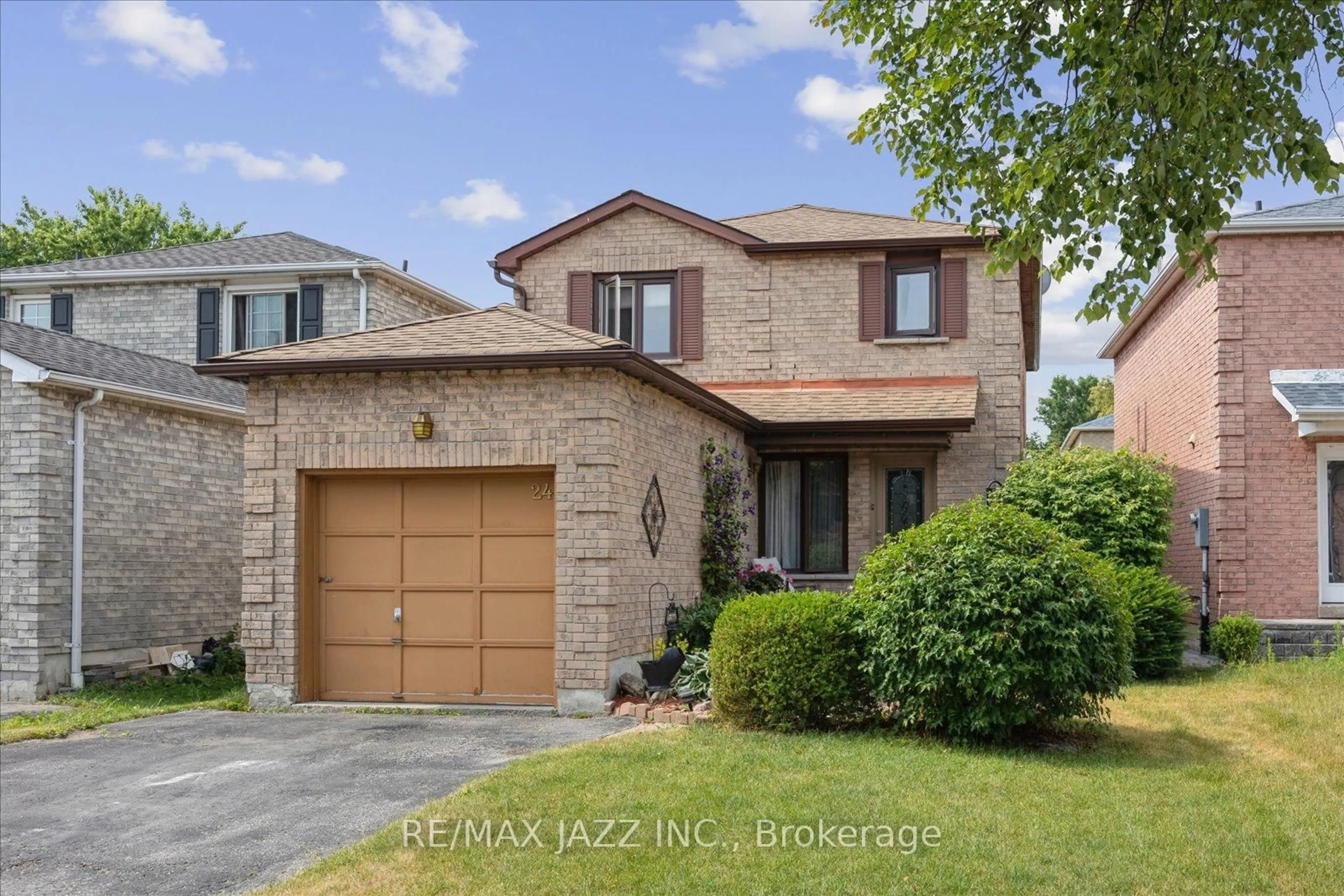 Home with brick exterior material, street for 24 Large Cres, Ajax Ontario L1T 2R5