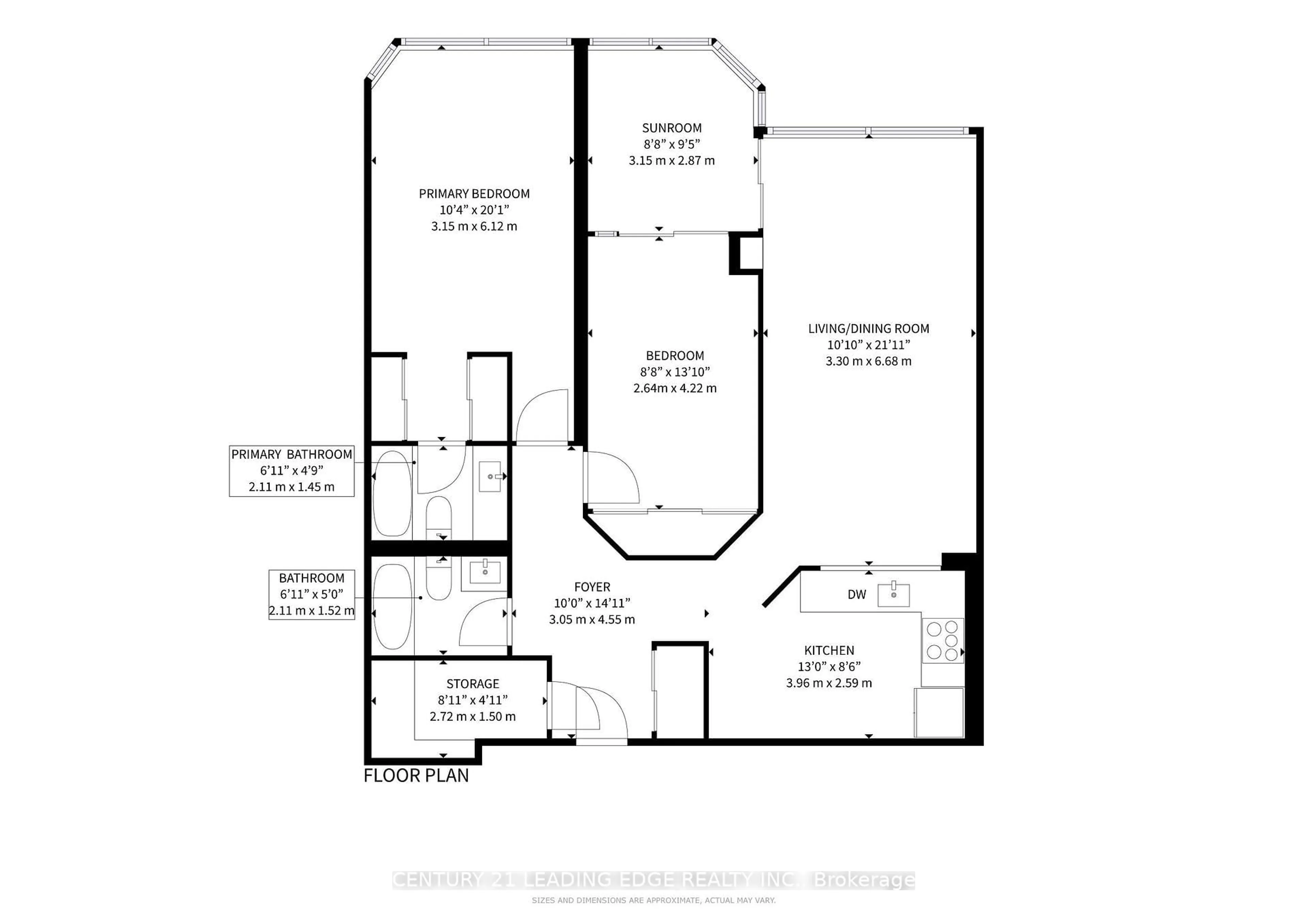 Floor plan for 350 Alton Towers Circ #506, Toronto Ontario M1V 5E3