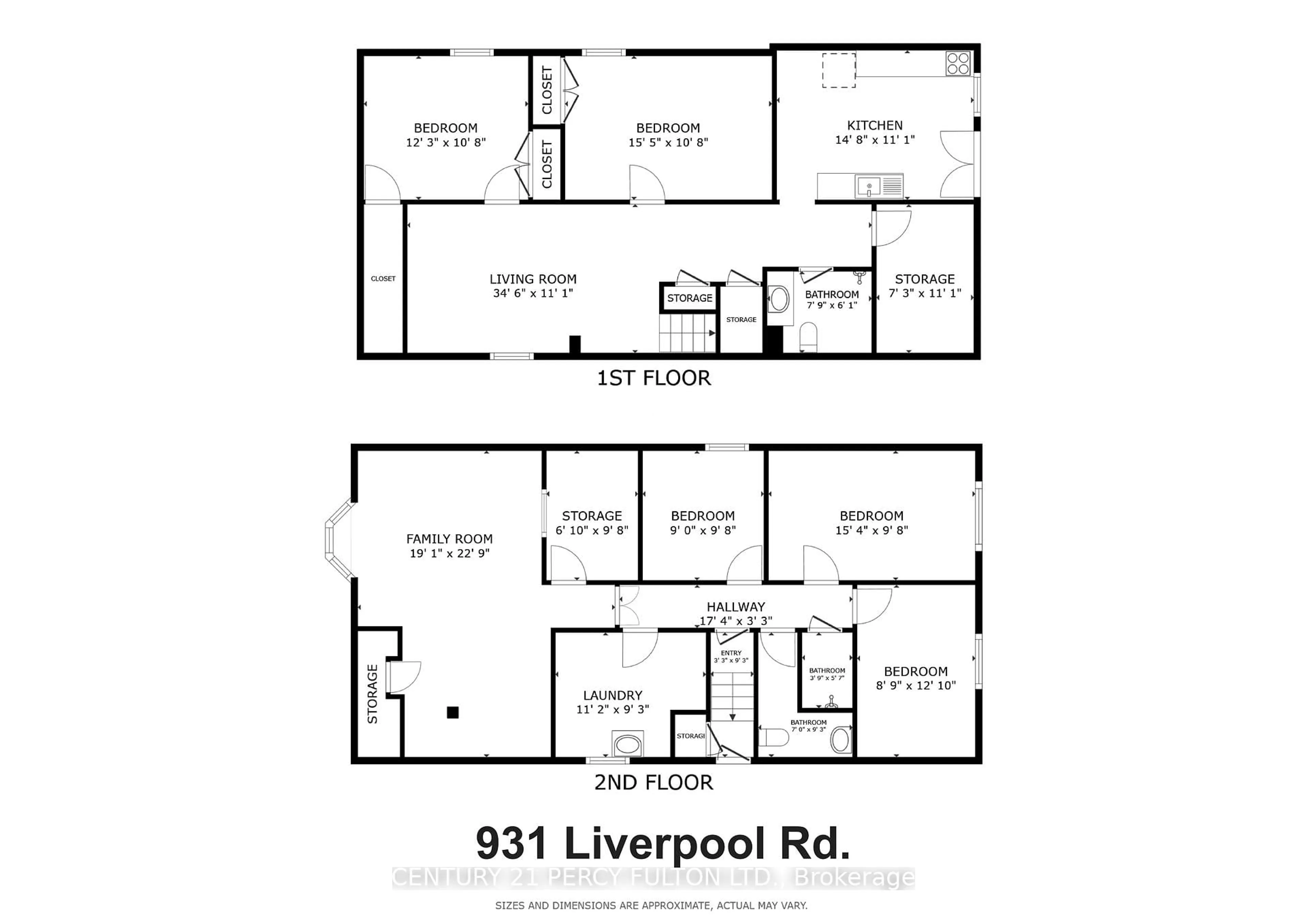 Floor plan for 931 Liverpool Rd, Pickering Ontario L1W 1S7