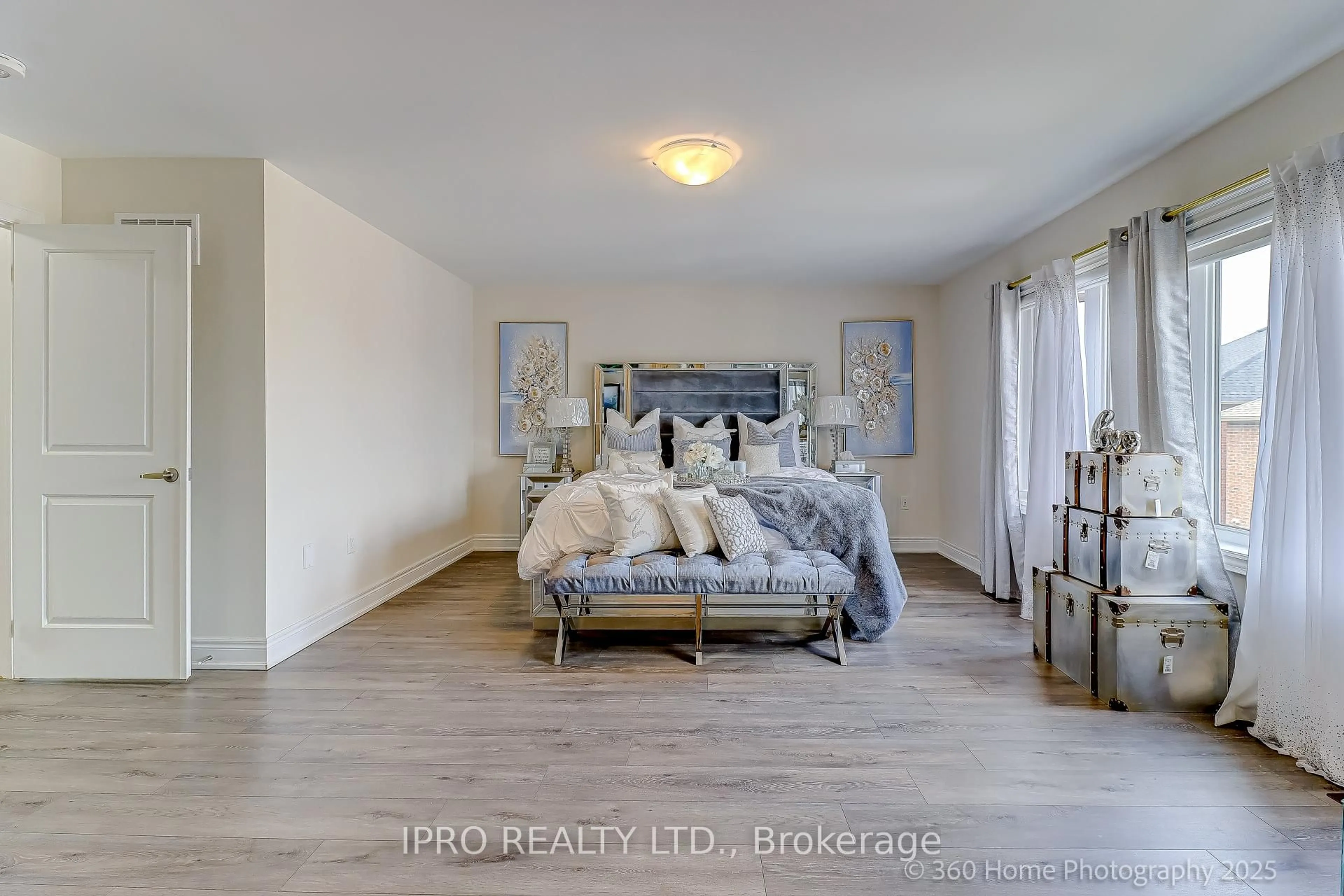 Bedroom with bed, wood/laminate floor for 2486 Florentine Pl, Pickering Ontario L1X 0H2