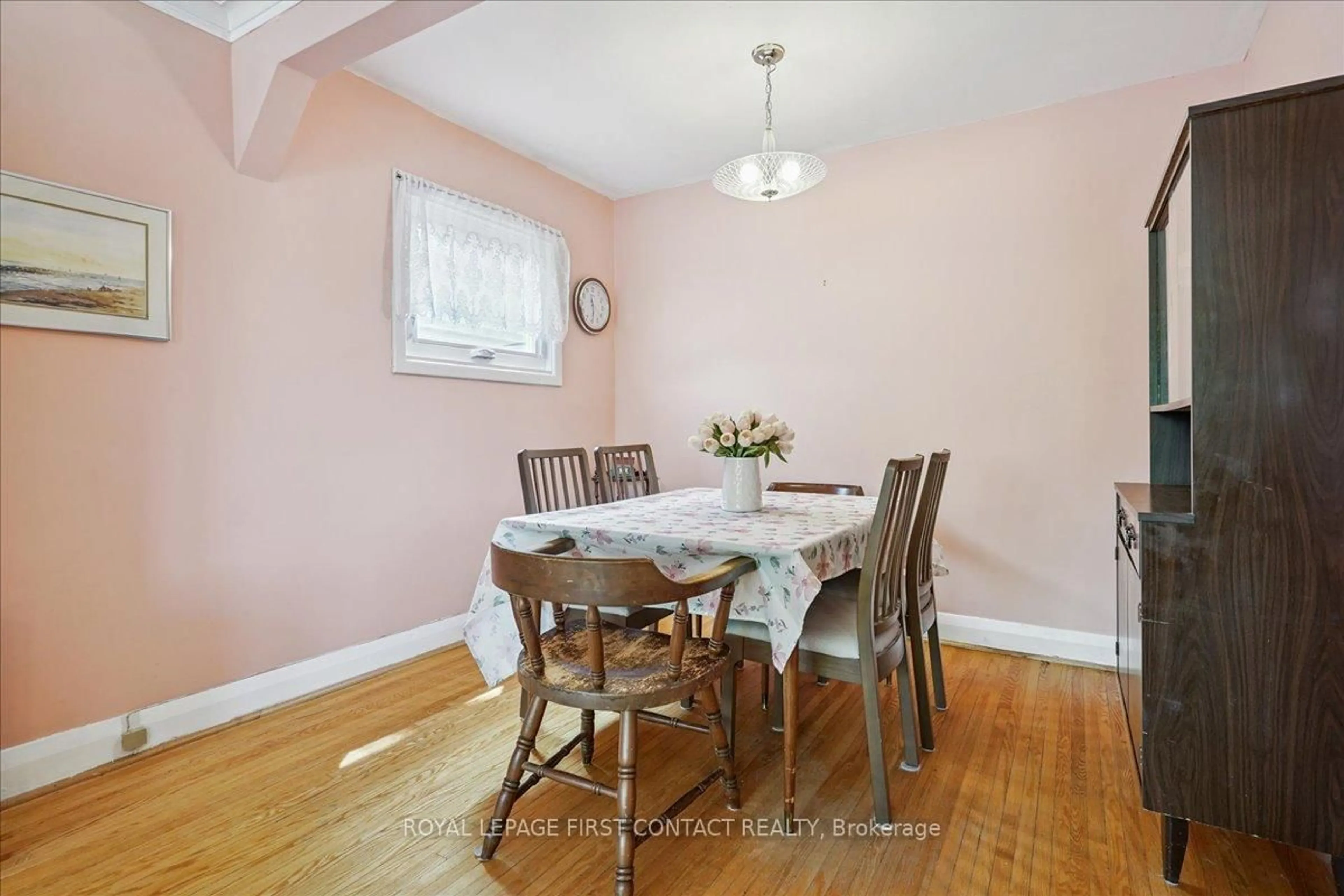 Dining room, wood/laminate floor for 5 Radnor Ave, Toronto Ontario M1P 1G3