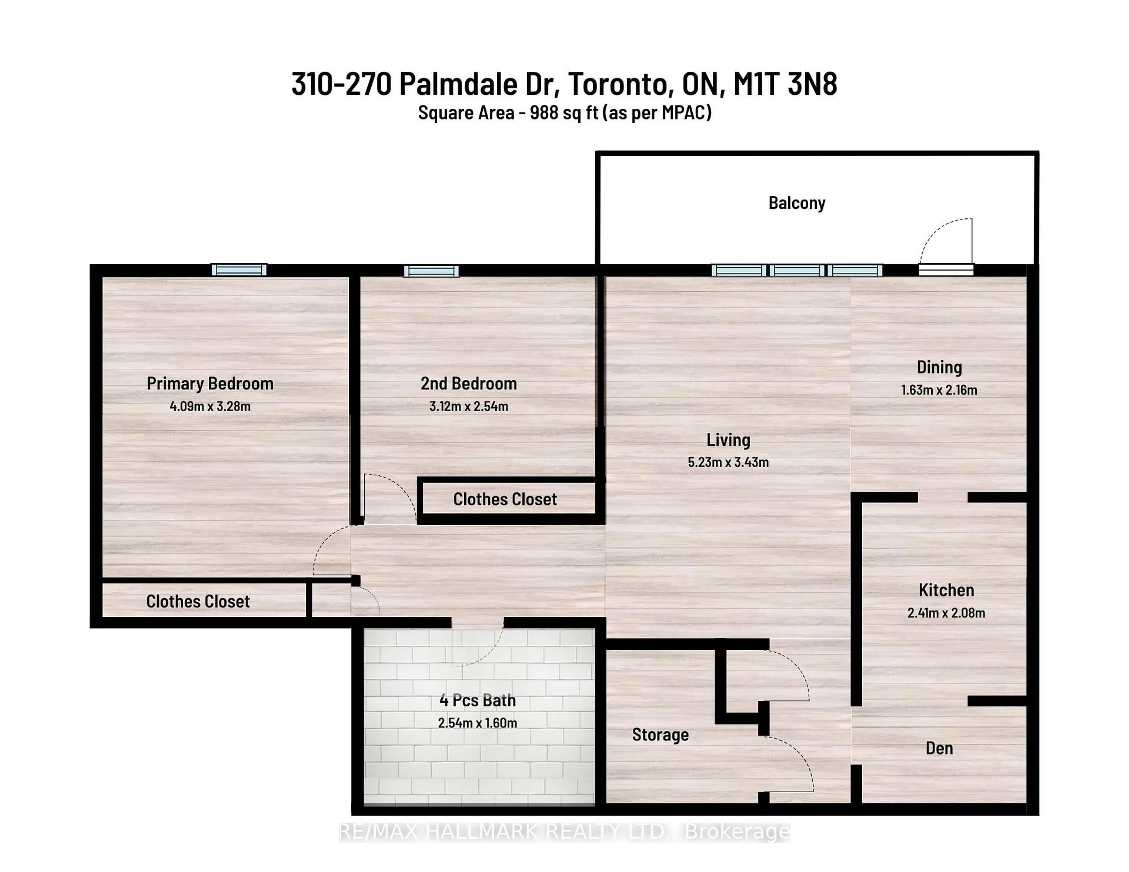 Floor plan for 270 Palmdale Dr #310, Toronto Ontario M1T 3N8