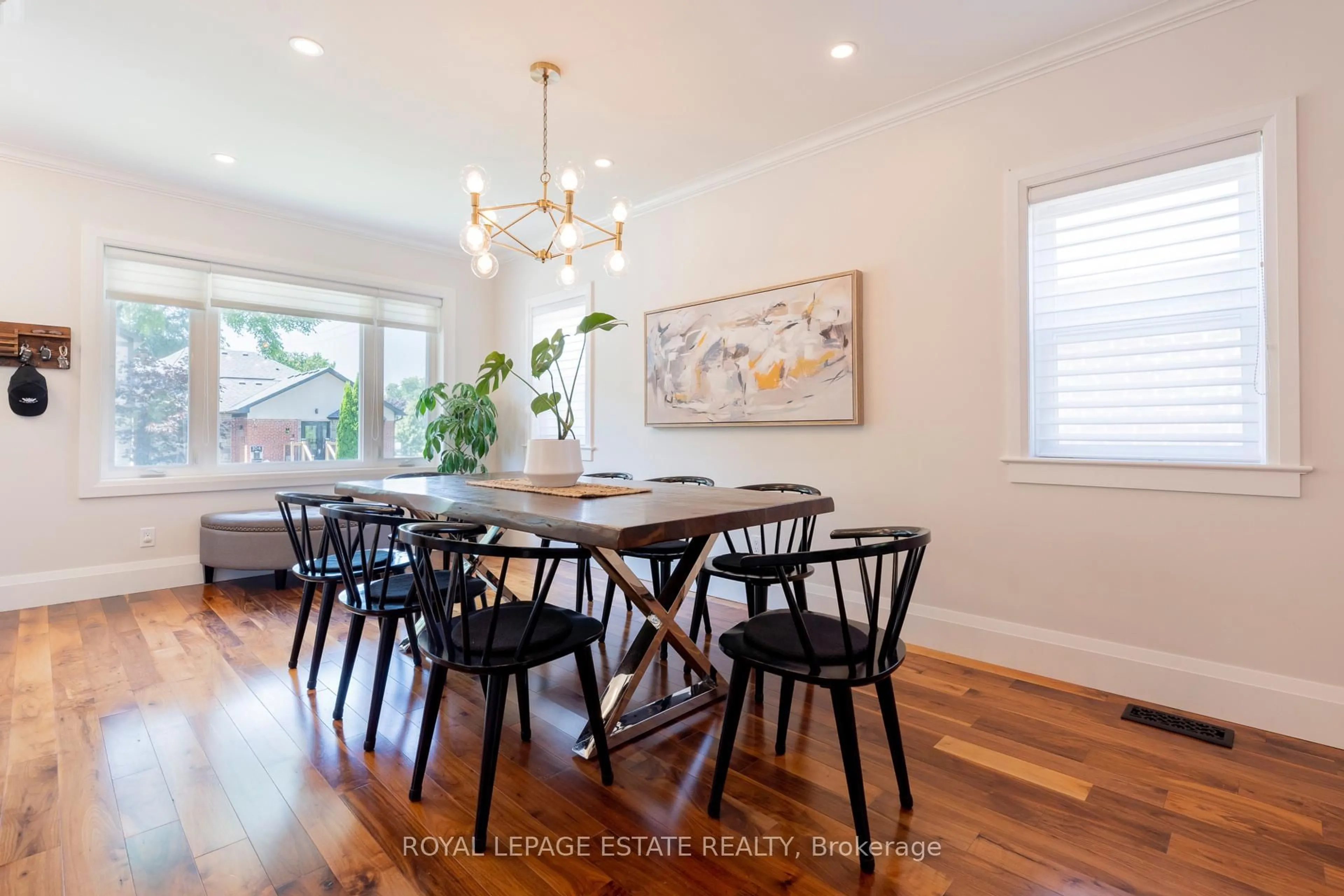 Dining room, wood/laminate floor for 107 Vanbrugh Ave, Toronto Ontario M1N 3T4