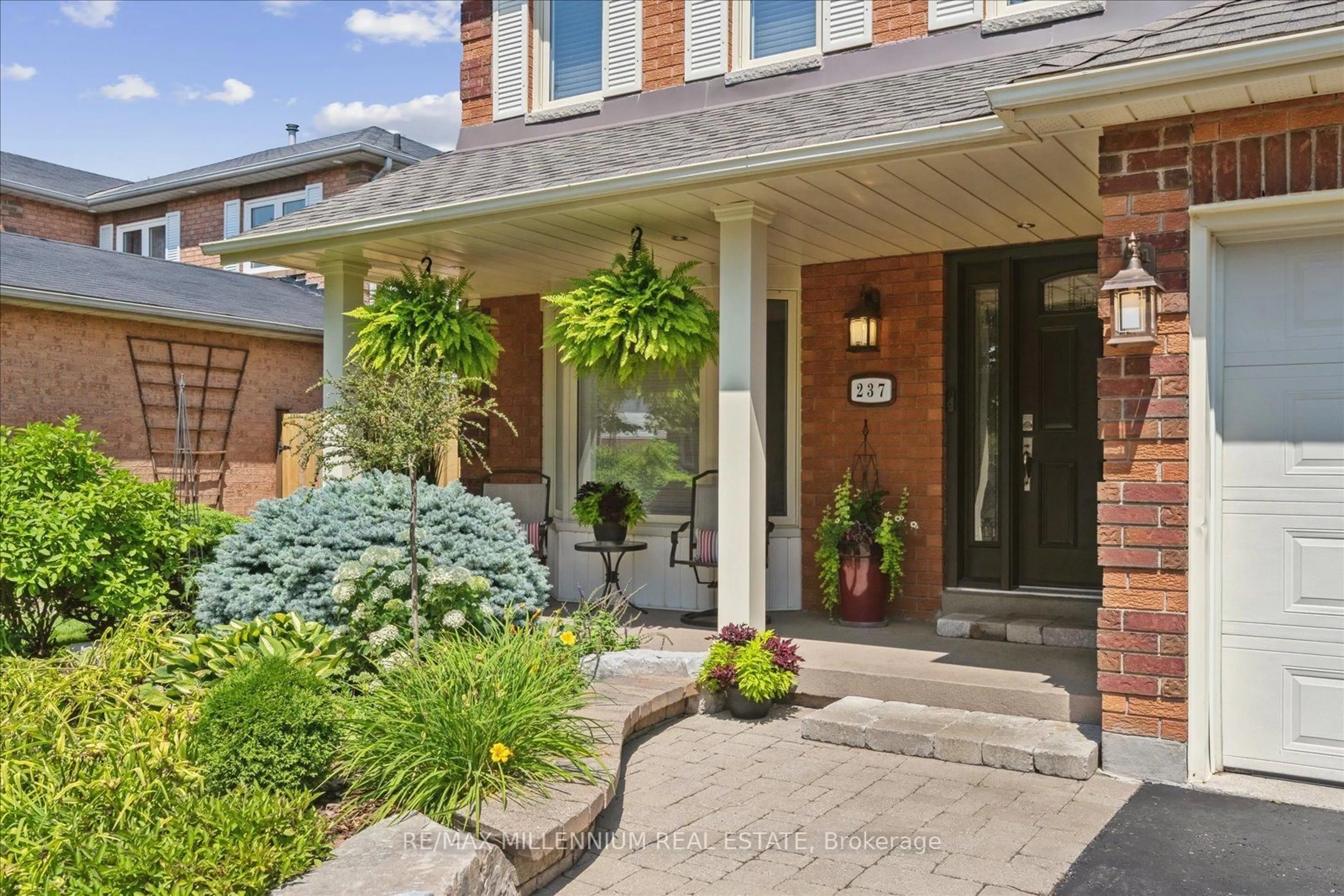 Home with brick exterior material, street for 237 Glenabbey Dr, Clarington Ontario L1E 2V2