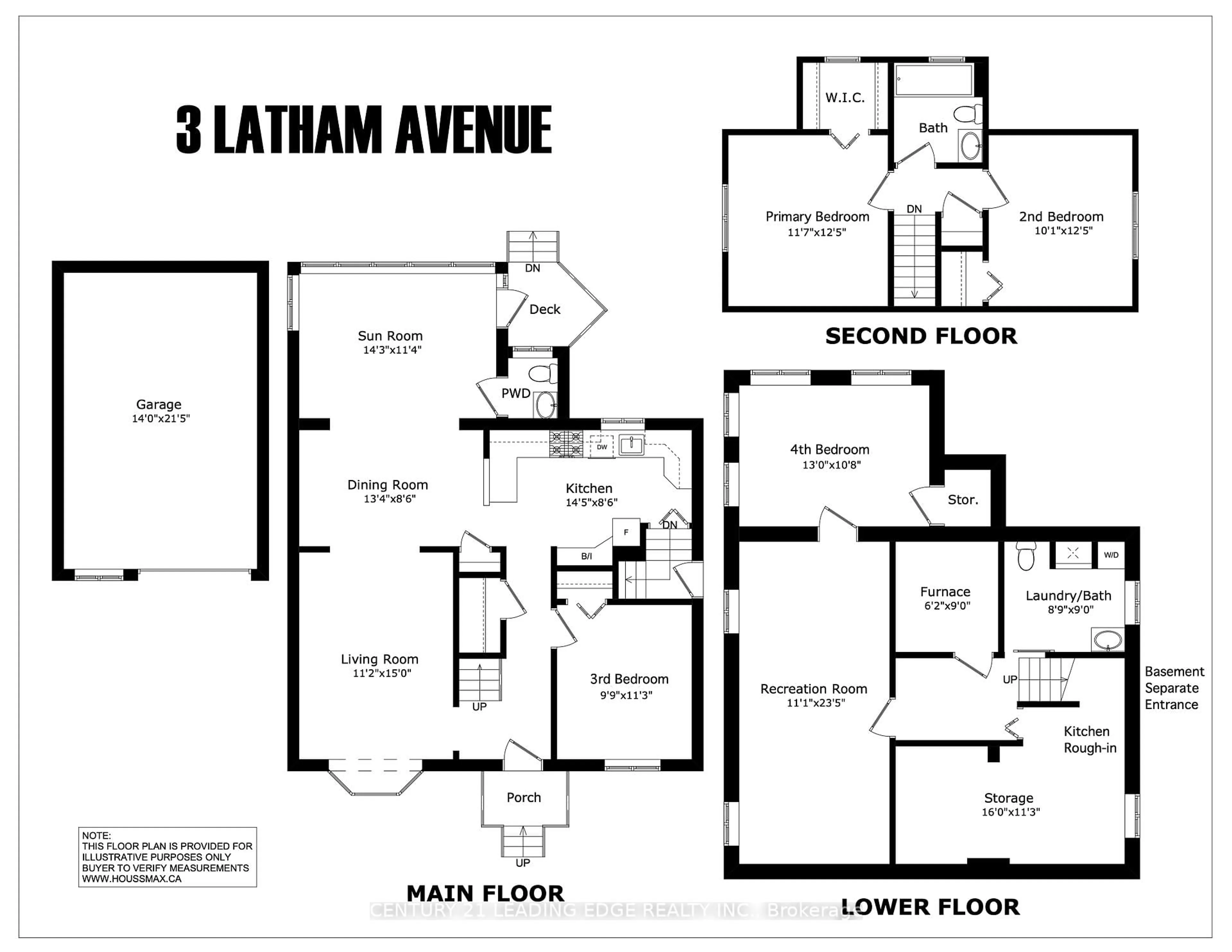 Floor plan for 3 Latham Ave, Toronto Ontario M1N 1M7
