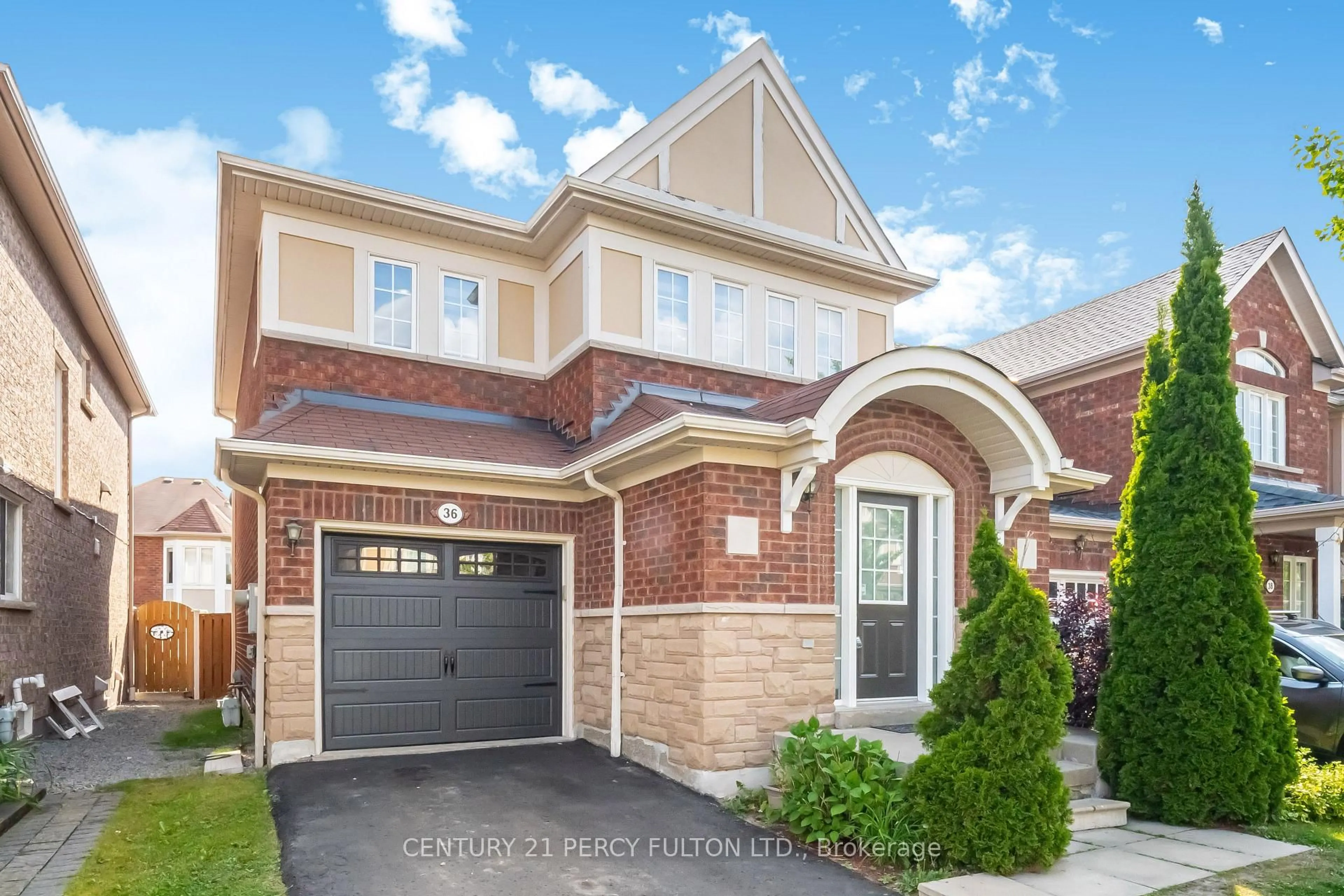 Home with brick exterior material, street for 36 Feint Dr, Ajax Ontario L1T 0E5