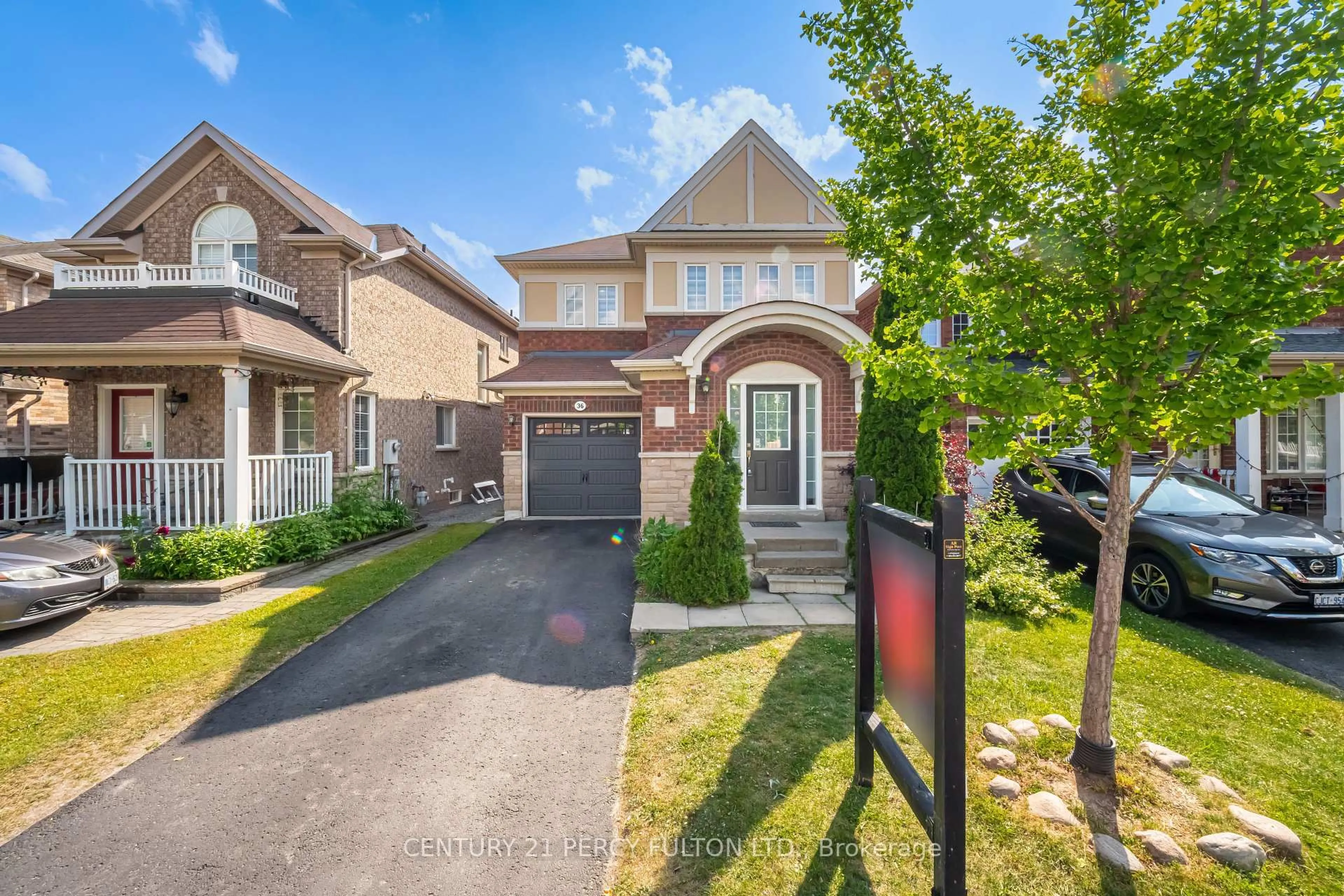 Home with brick exterior material, street for 36 Feint Dr, Ajax Ontario L1T 0E5