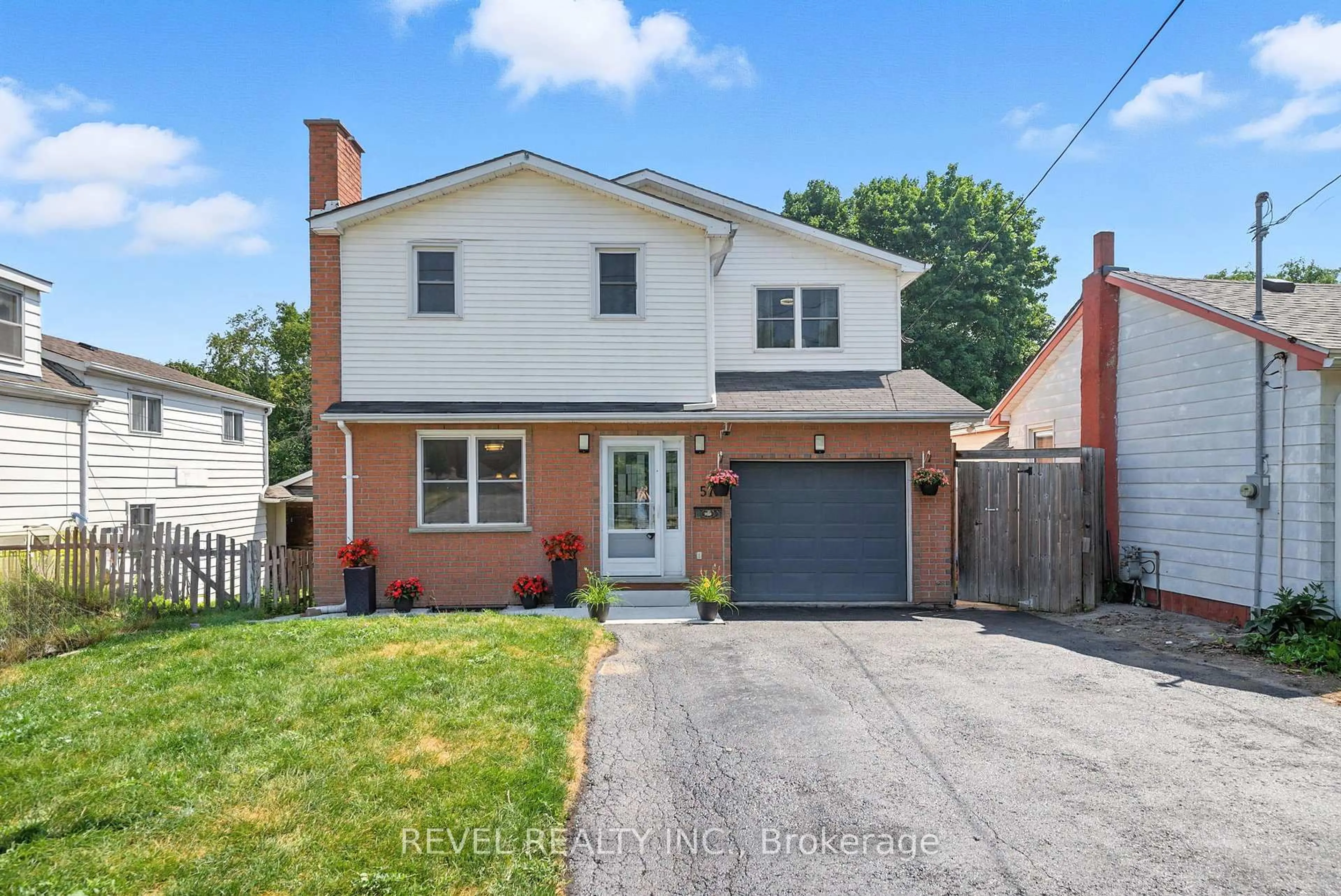 Home with brick exterior material, street for 57 Rosehill Blvd, Oshawa Ontario L1J 5G6