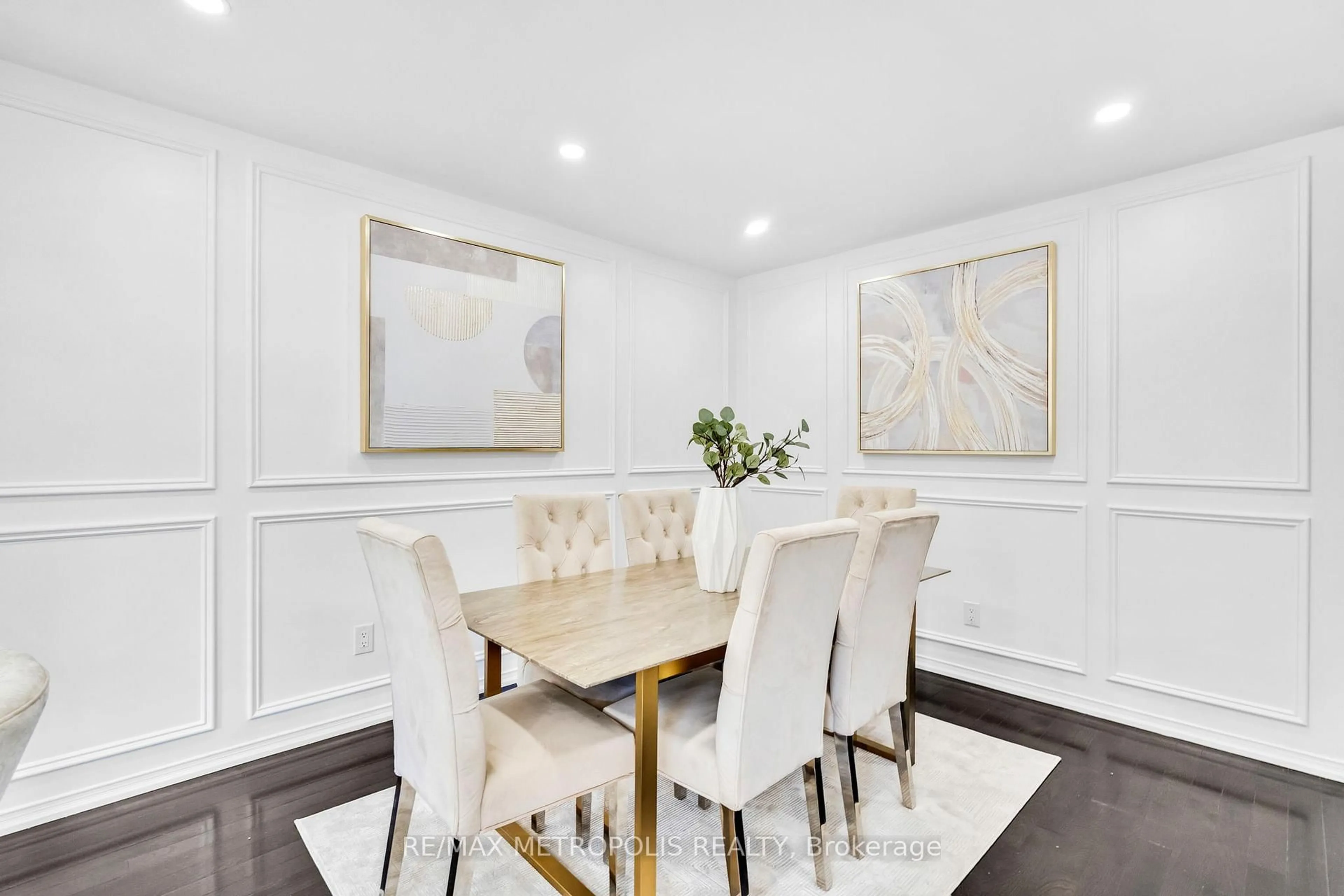 Dining room, wood/laminate floor for 50 Frank Faubert Dr, Toronto Ontario M1C 5H7