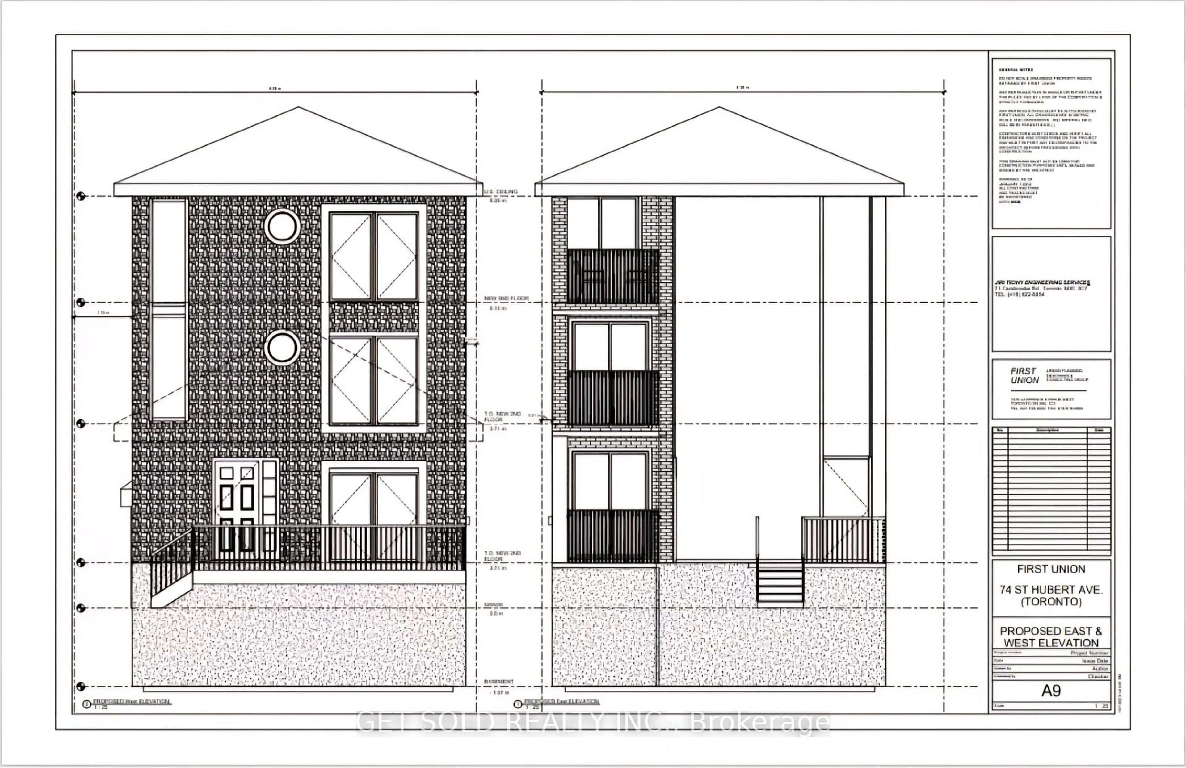 Floor plan for 74 St Hubert Ave, Toronto Ontario M4J 3Z3