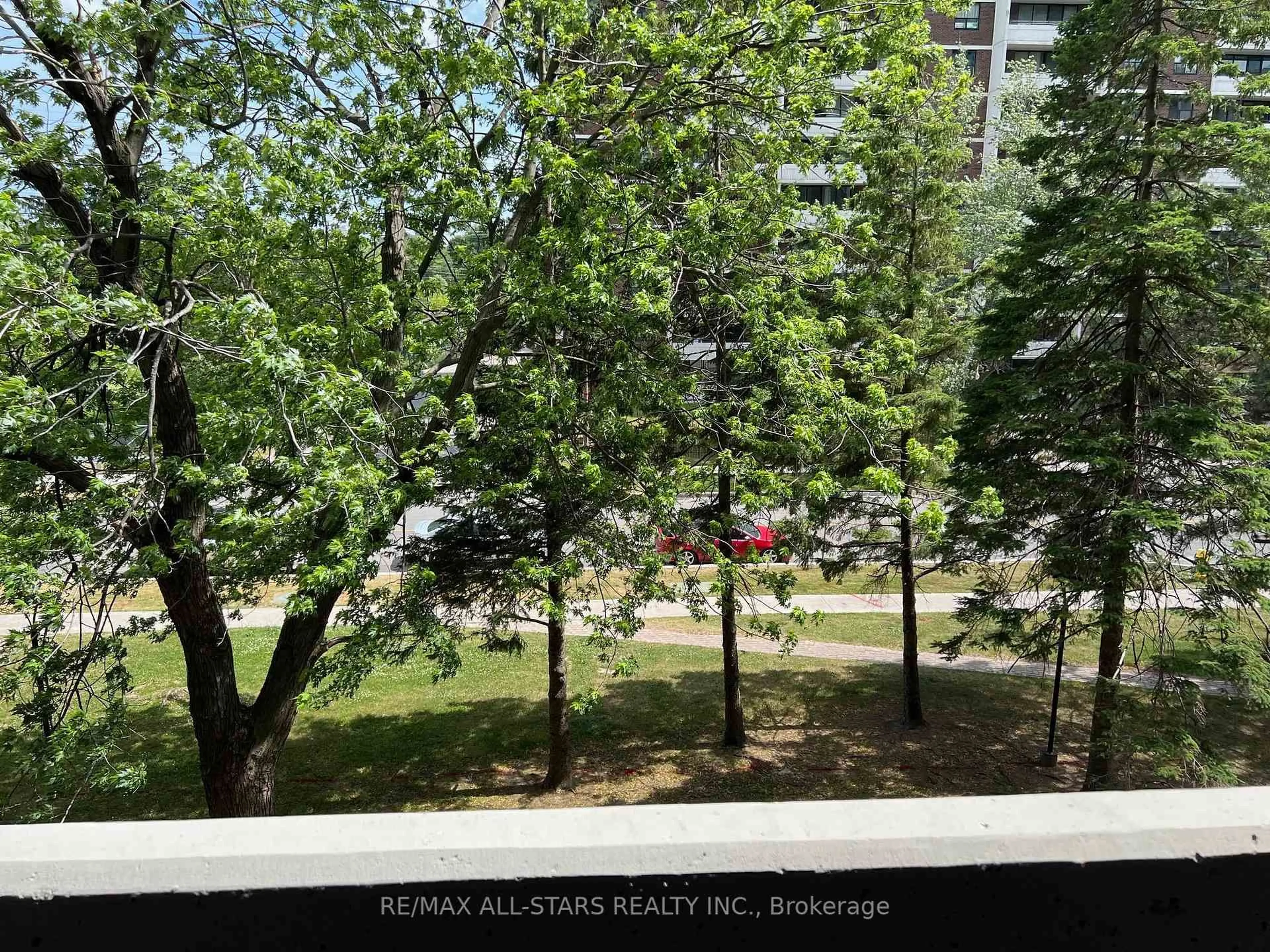 Balcony in the apartment, forest/trees view for 100 Prudential Dr #310, Toronto Ontario M1P 4V4