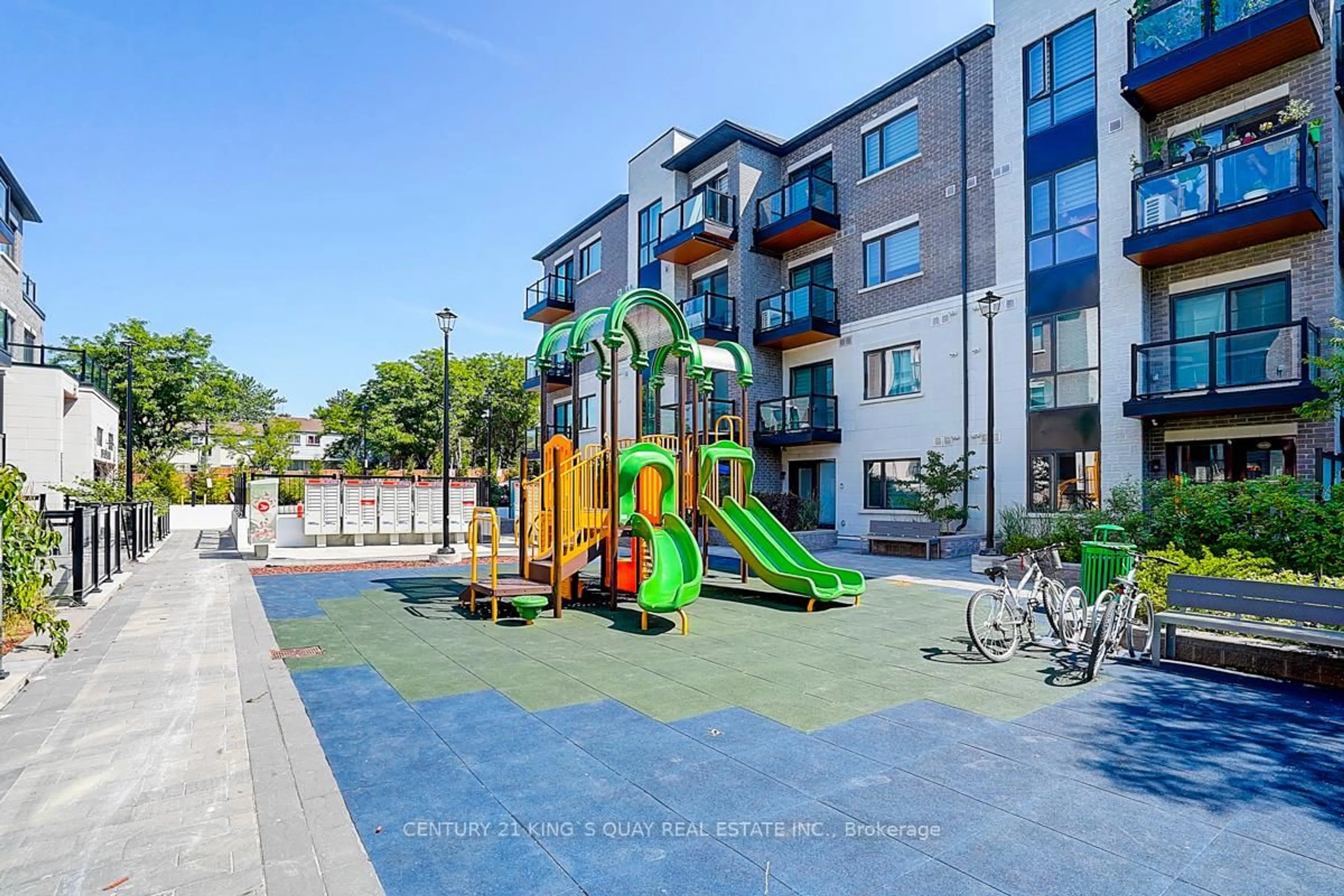 A pic from outside/outdoor area/front of a property/back of a property/a pic from drone, building for 200 Chester Le Blvd #D102, Toronto Ontario M1W 0A9