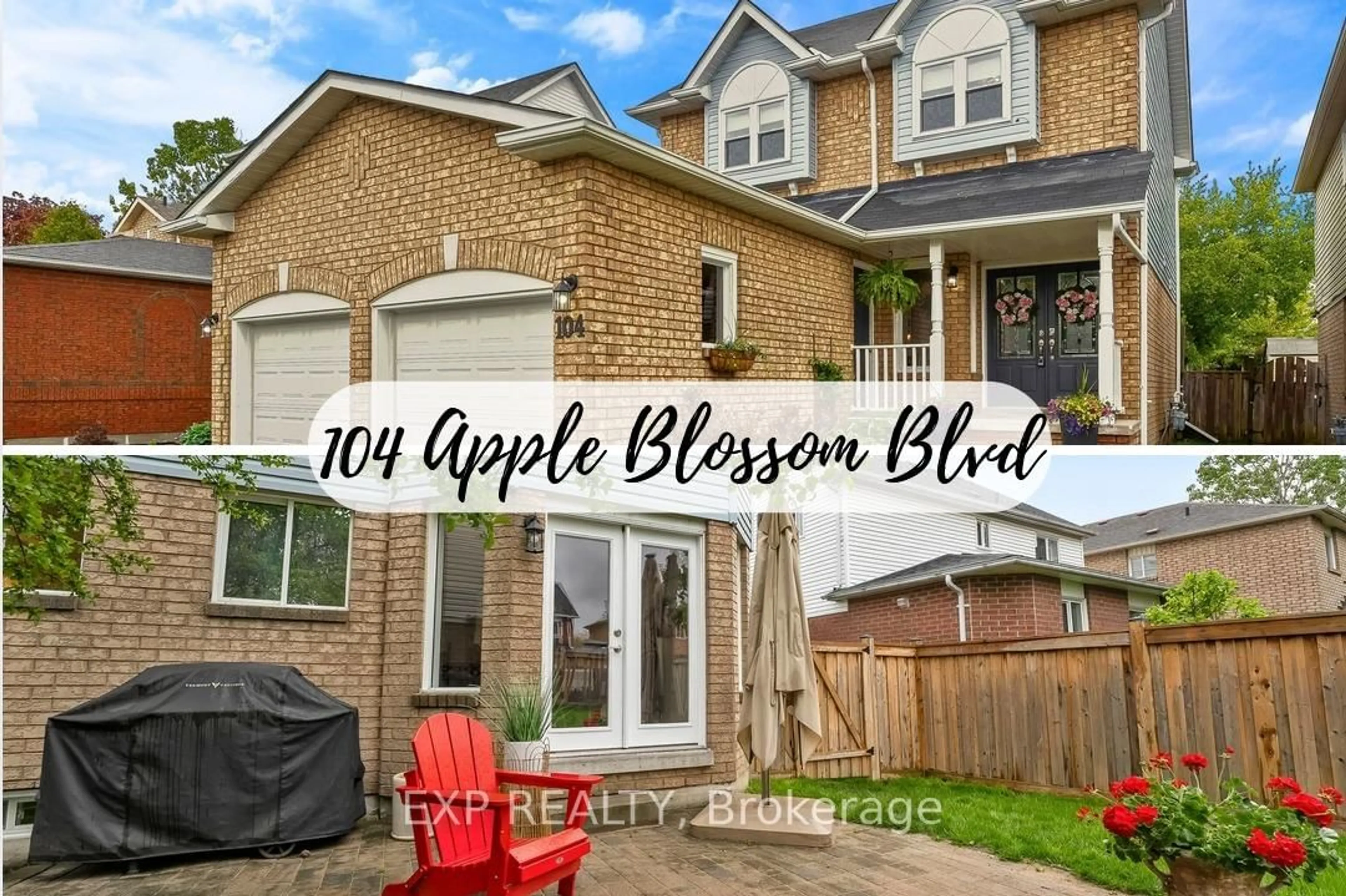 Home with brick exterior material, street for 104 Apple Blossom Blvd, Clarington Ontario L1C 4T7