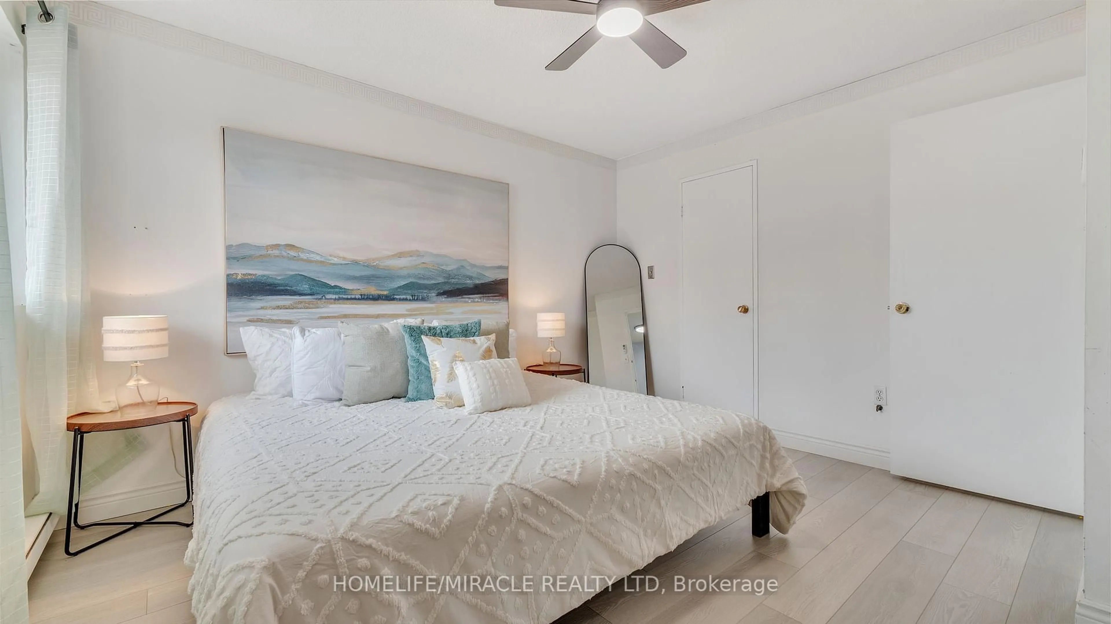 Bedroom with bed, unknown for 91 Muir Dr #54, Toronto Ontario M1M 3T7
