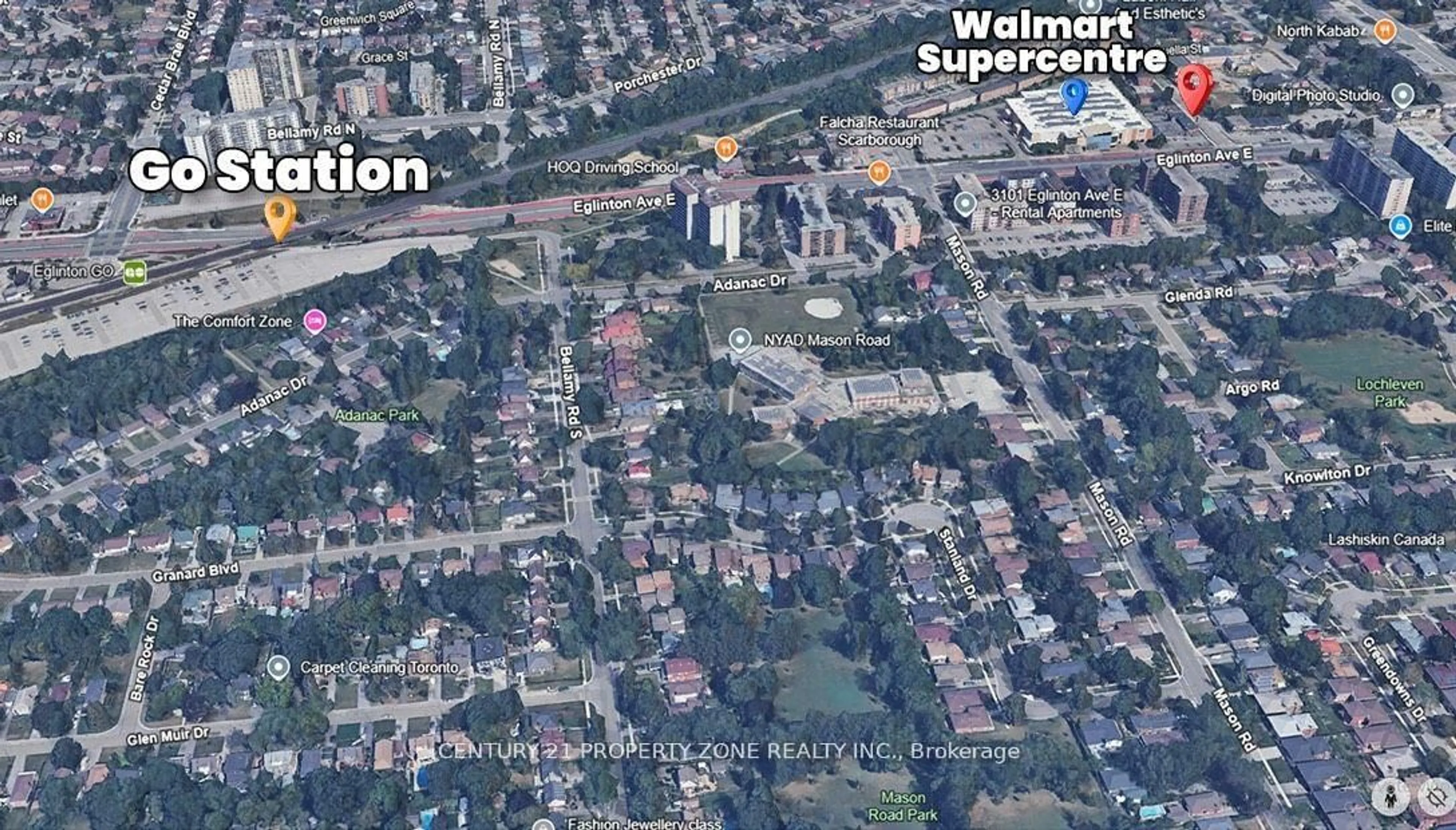 A pic from outside/outdoor area/front of a property/back of a property/a pic from drone, street for 22A Beachell St, Toronto Ontario M1J 3B2