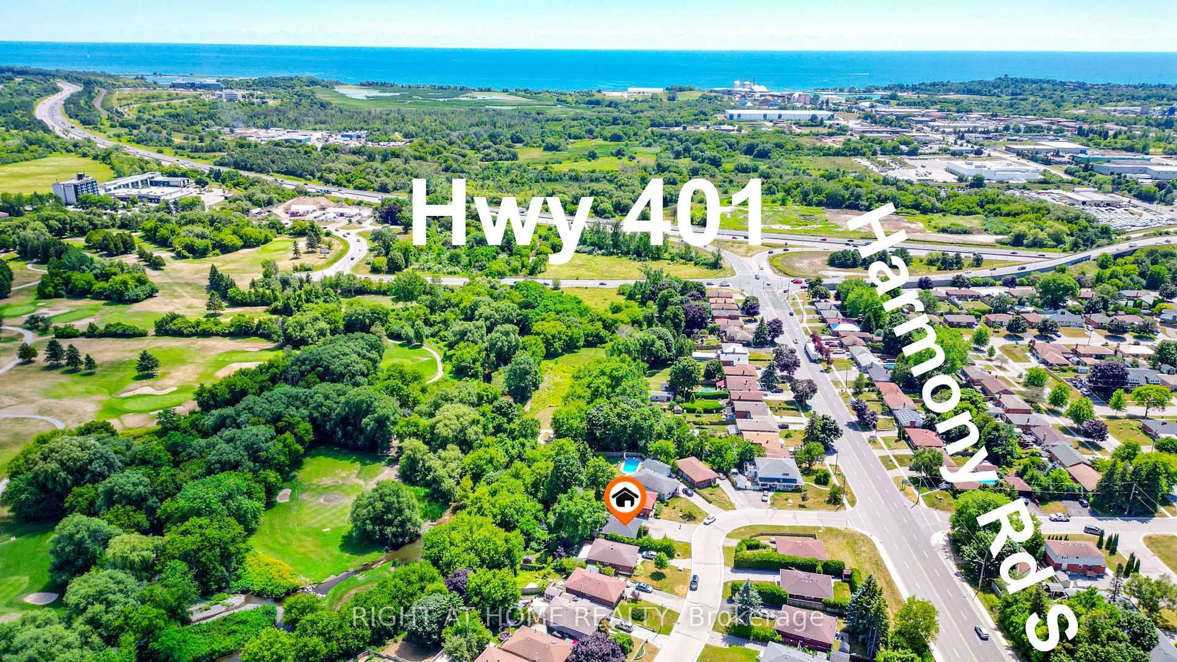 A pic from outside/outdoor area/front of a property/back of a property/a pic from drone, water/lake/river/ocean view for 509 Tennyson Crt, Oshawa Ontario L1H 3K8
