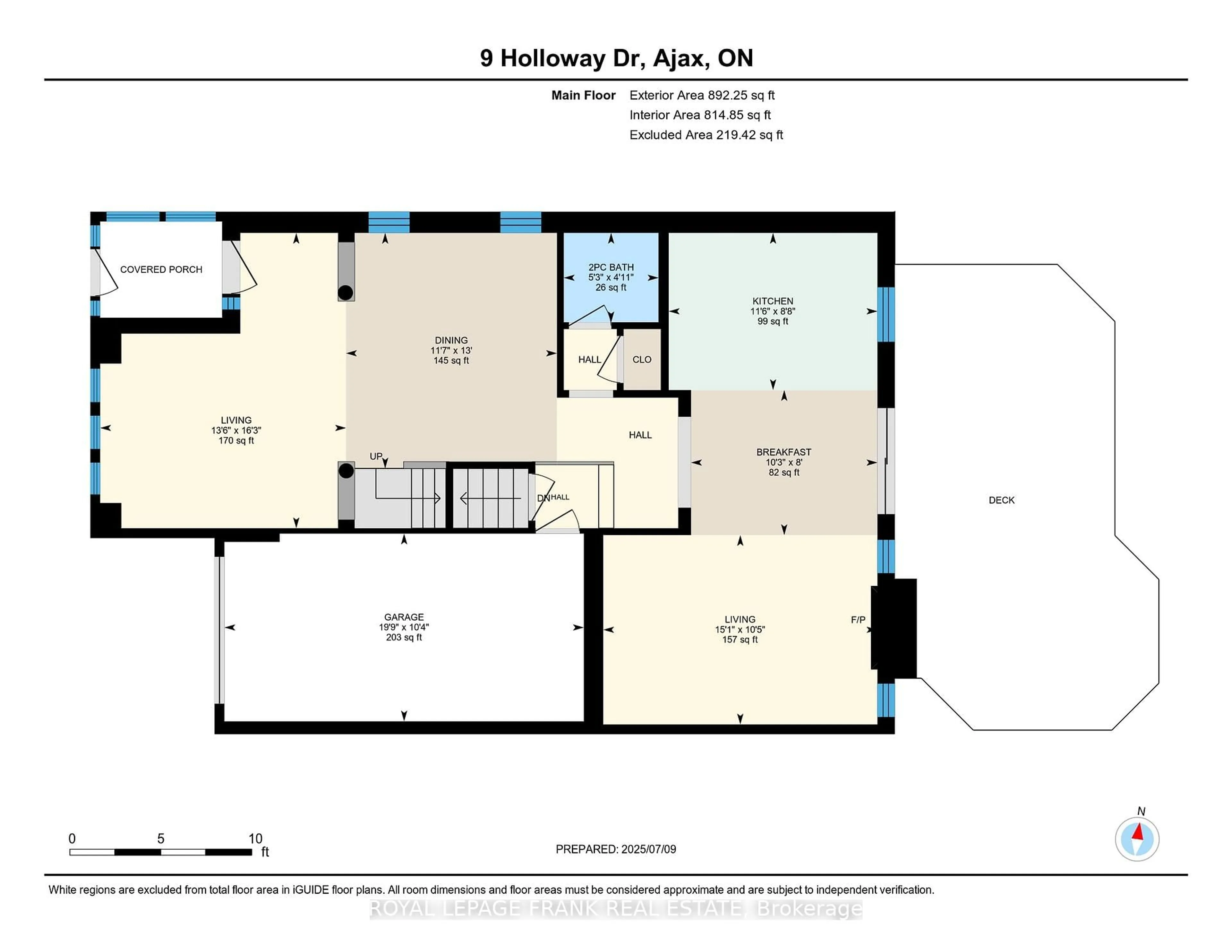 Floor plan for 9 Holloway Dr, Ajax Ontario L1Z 1M5