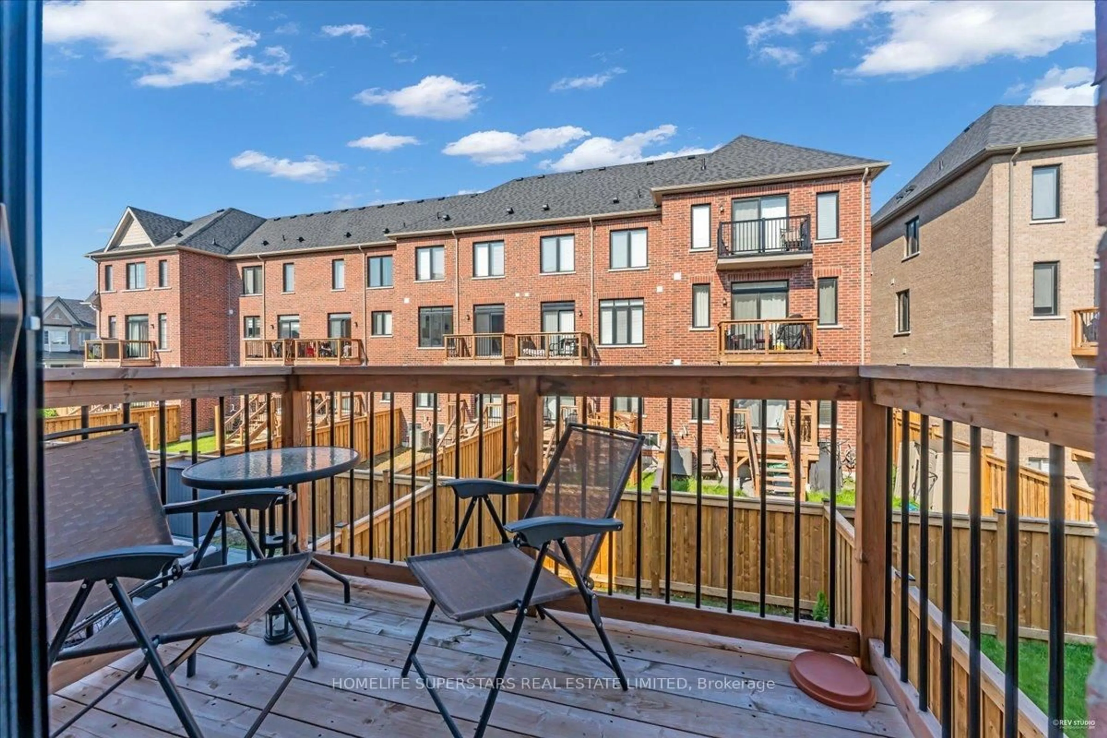 Patio, city buildings view from balcony for 90 Dorian Dr, Whitby Ontario L1P 0C8