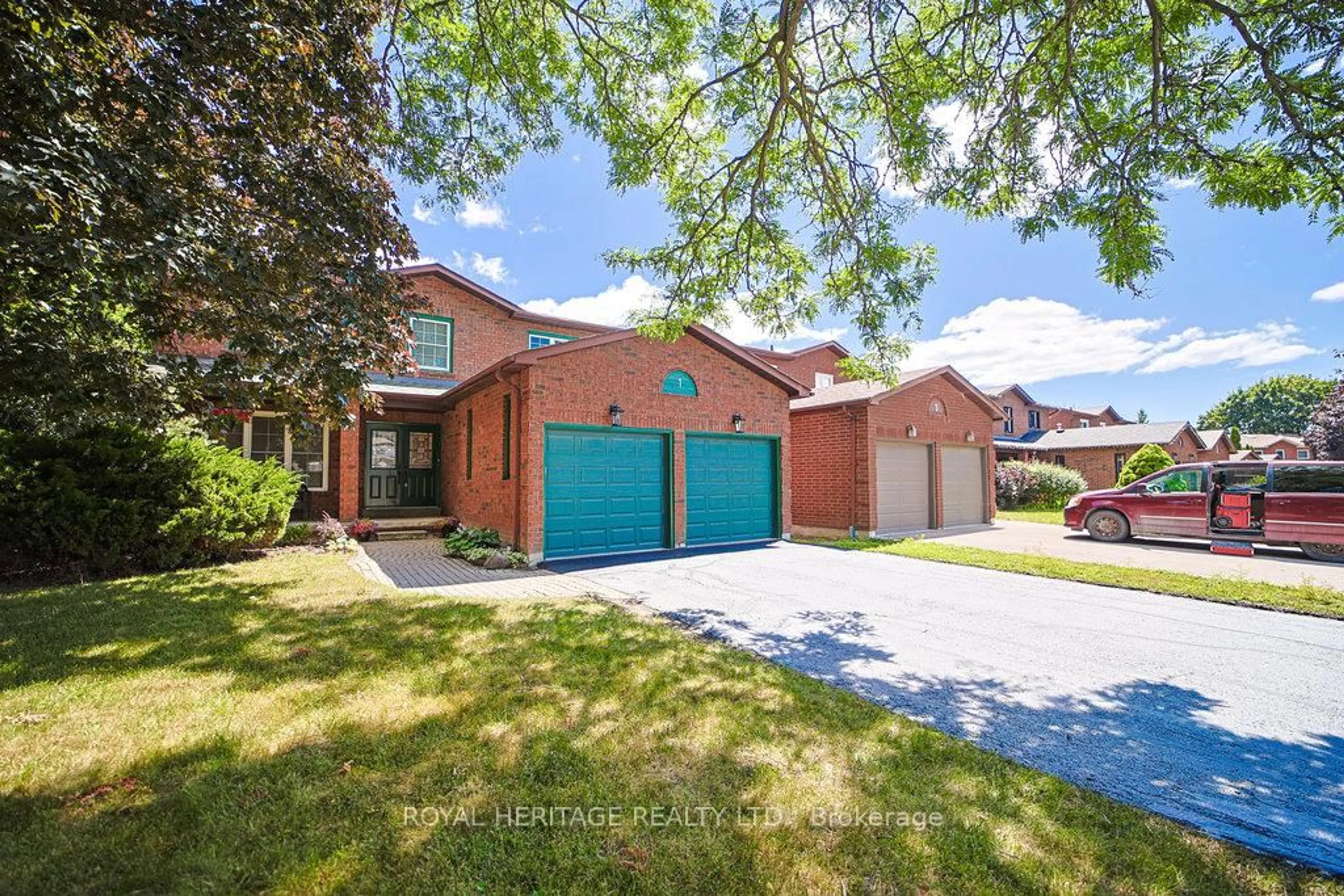 Home with brick exterior material, street for 1 Broughton Crt, Whitby Ontario L1N 6Y8