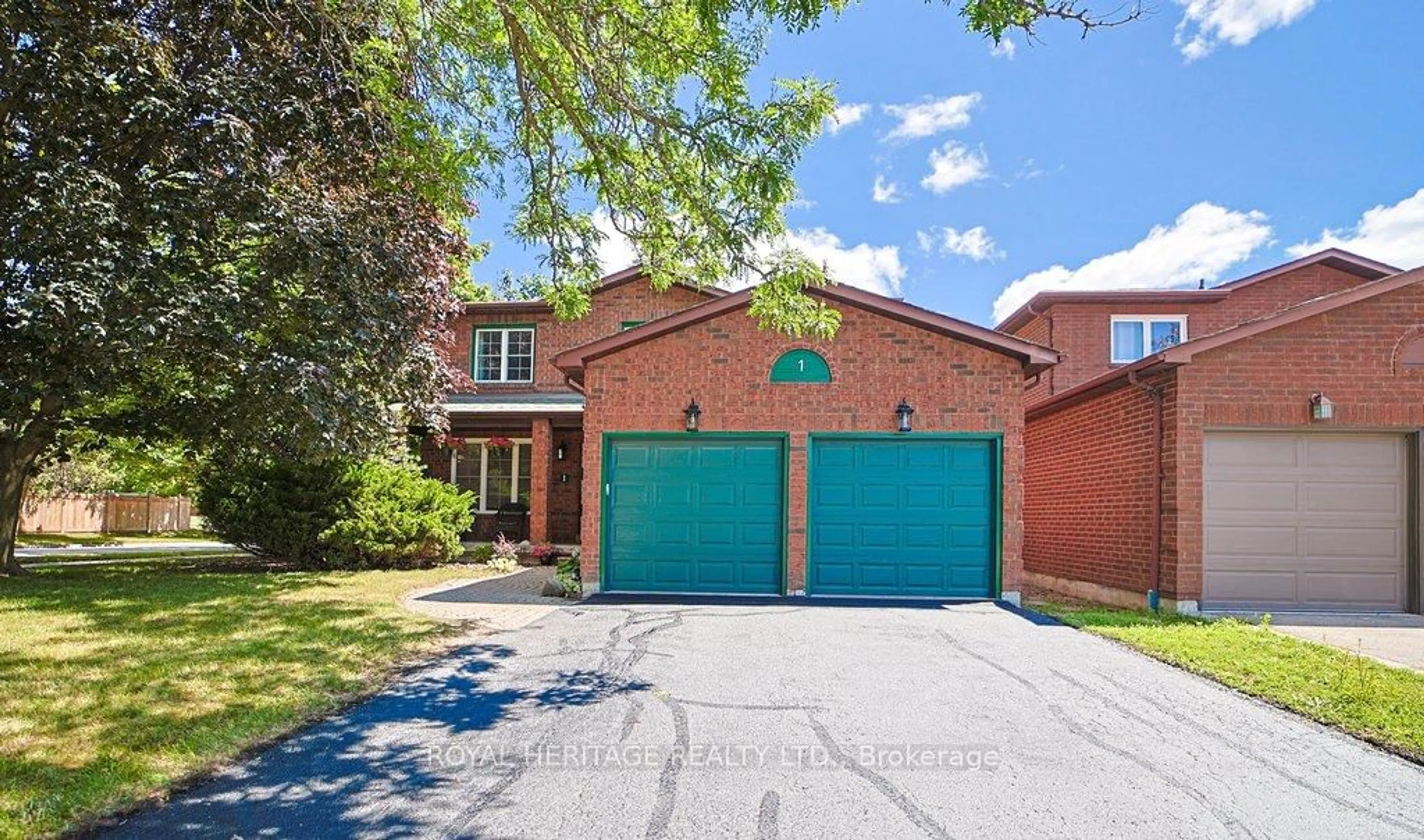 Home with brick exterior material, street for 1 Broughton Crt, Whitby Ontario L1N 6Y8