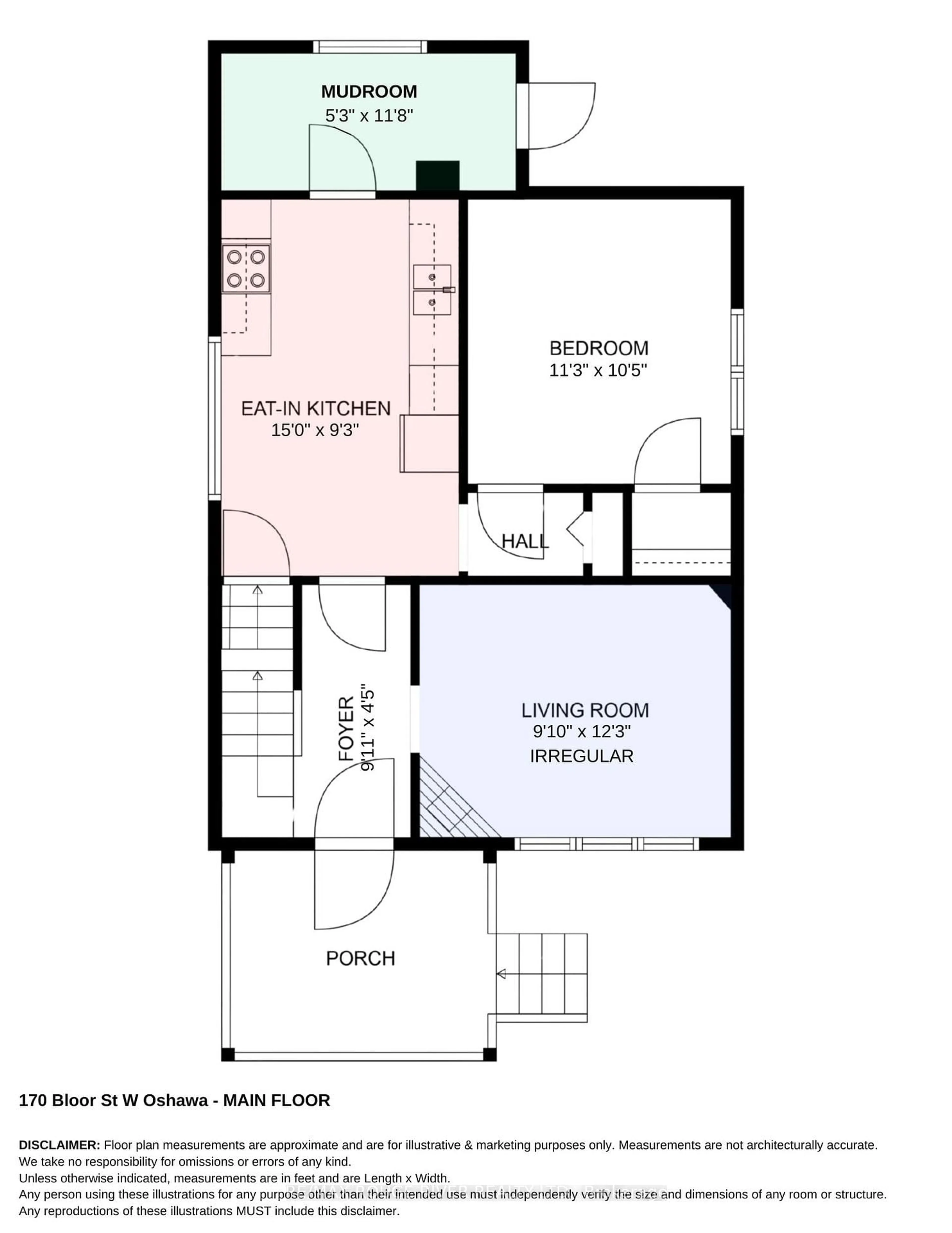 Floor plan for 170 Bloor St, Oshawa Ontario L1J 1P7