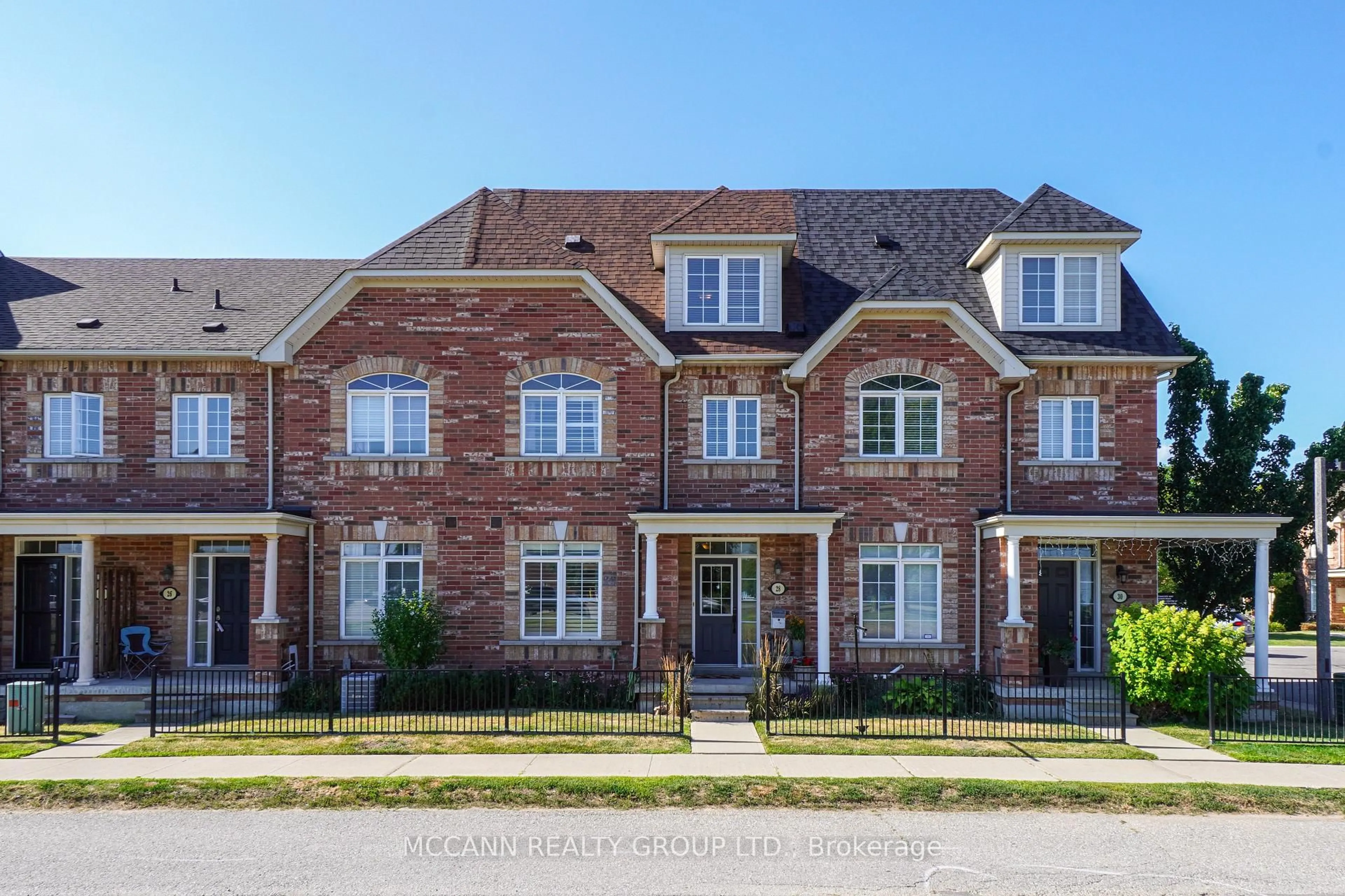 Home with brick exterior material, street for 28 Wicker Park Way, Whitby Ontario L1R 0C8