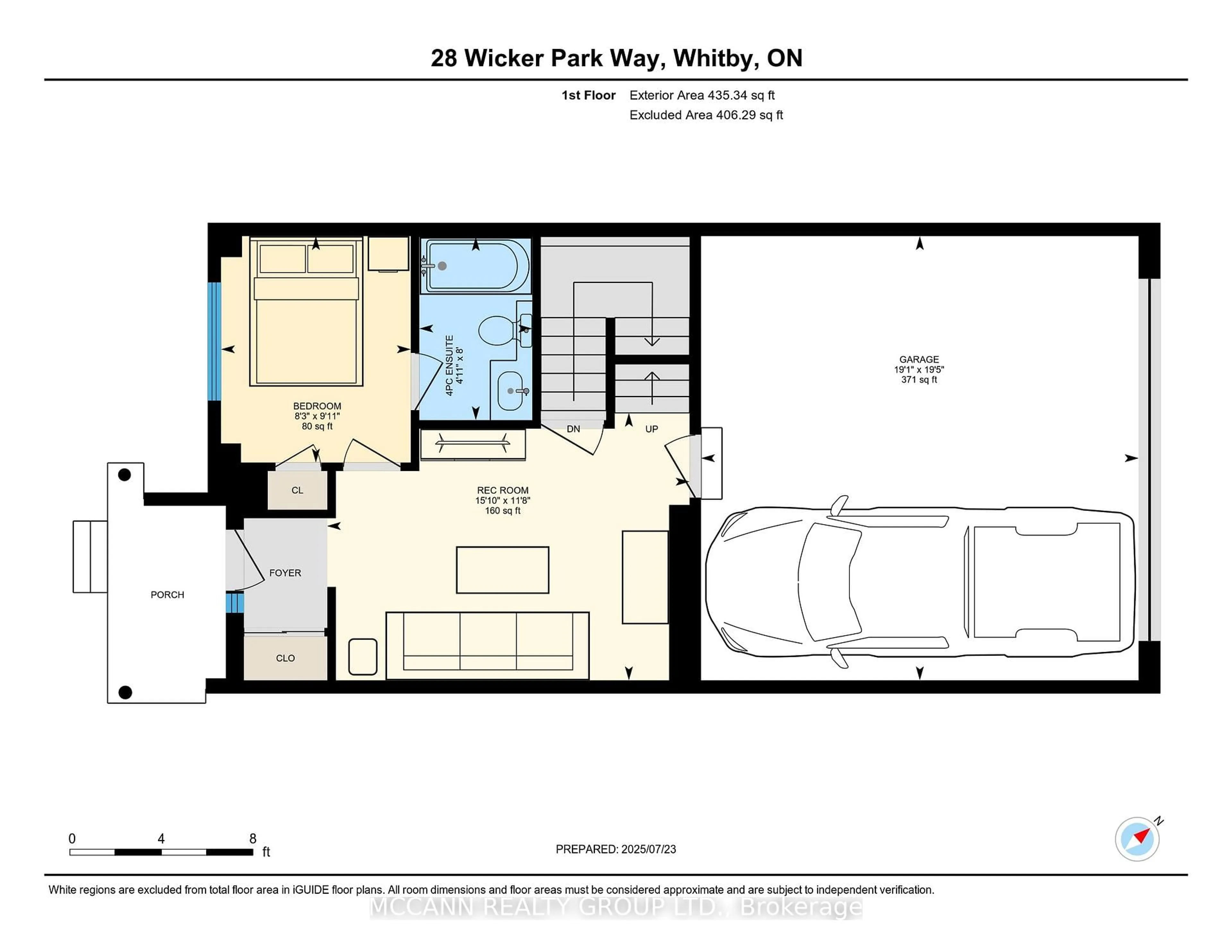 Floor plan for 28 Wicker Park Way, Whitby Ontario L1R 0C8