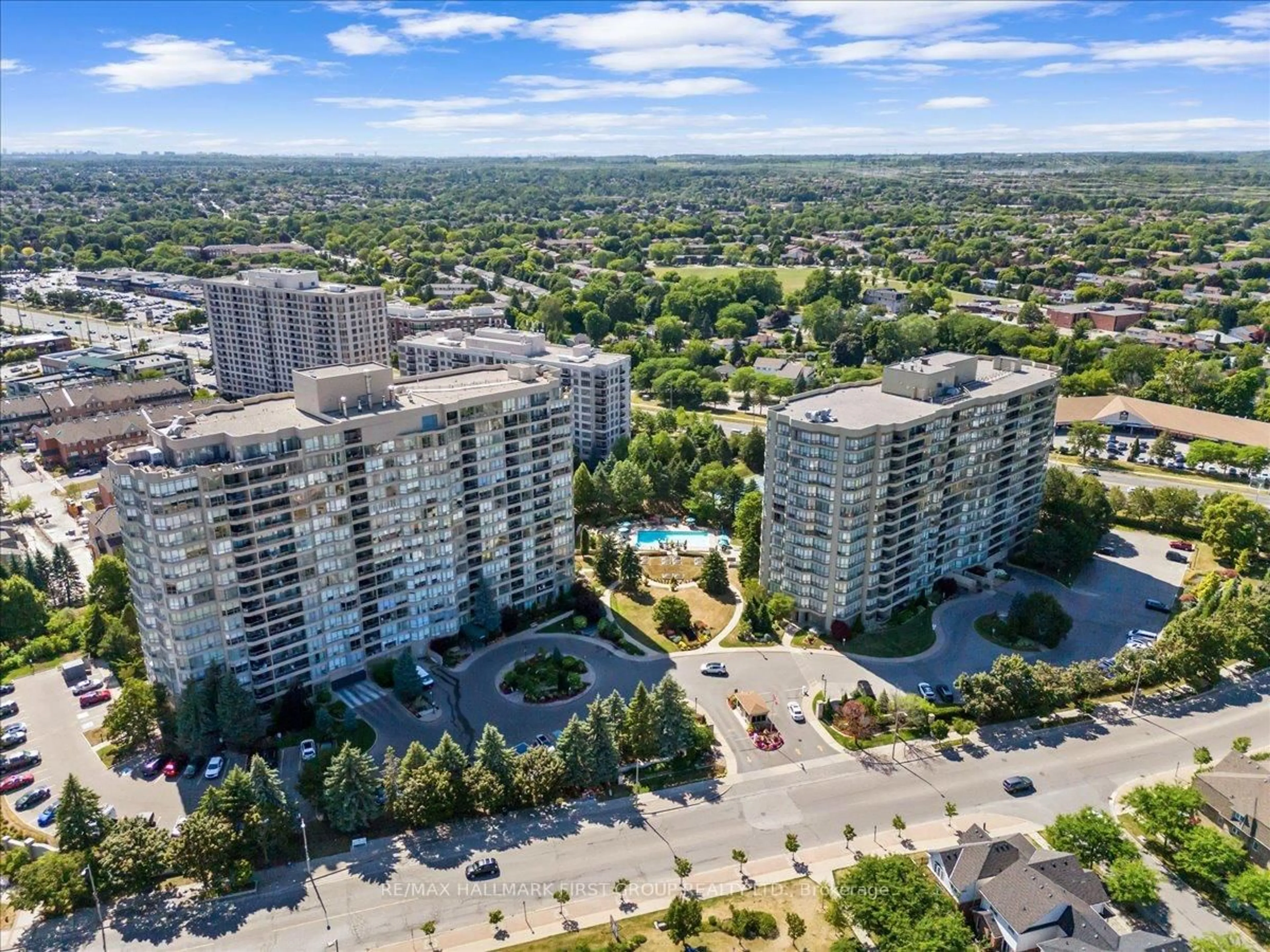 A pic from outside/outdoor area/front of a property/back of a property/a pic from drone, city buildings view from balcony for 1890 Valley Farm Rd #1408, Pickering Ontario L1V 6B4