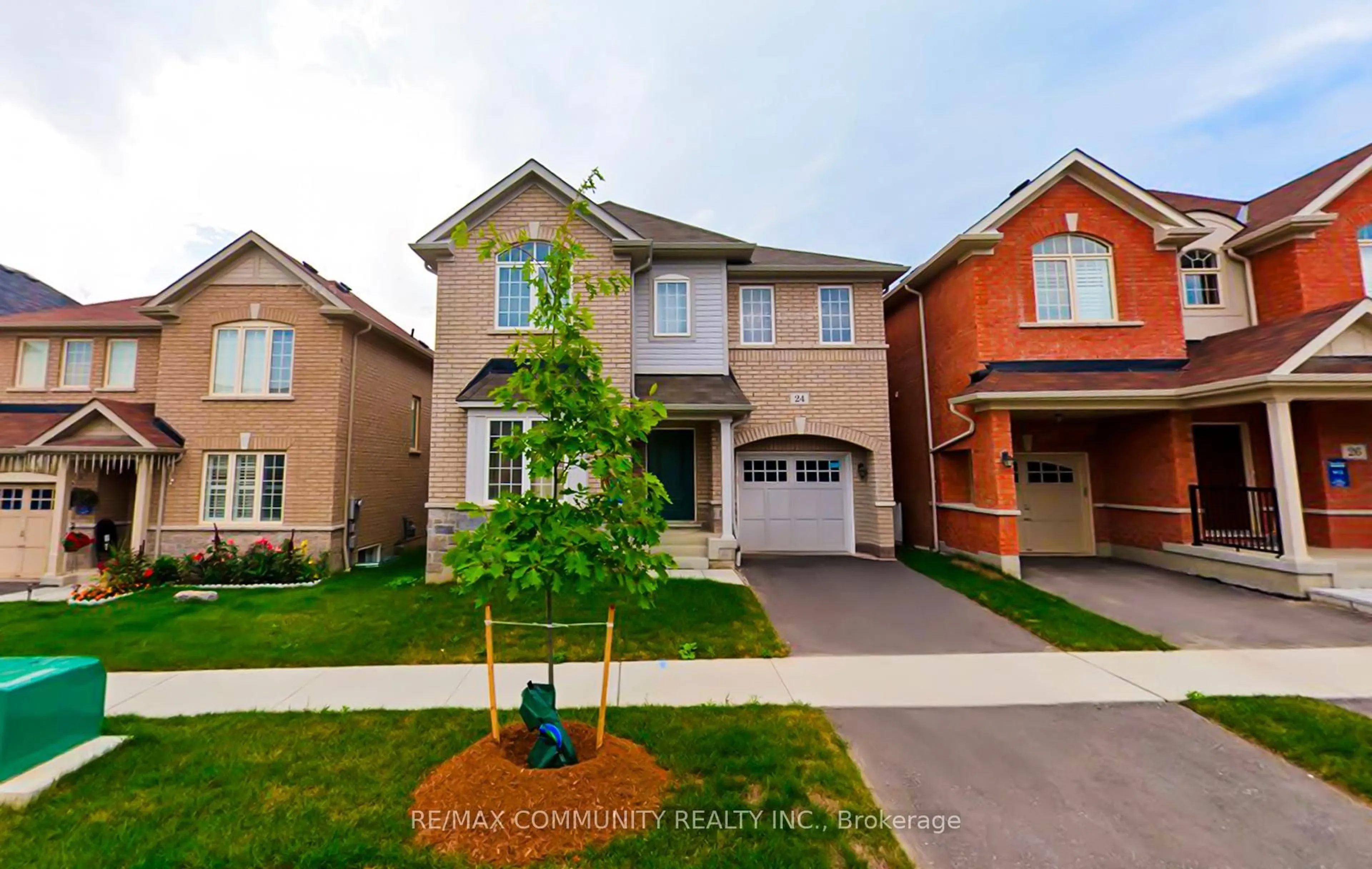 Home with brick exterior material, street for 24 Raithby Cres, Ajax Ontario L1Z 0S6