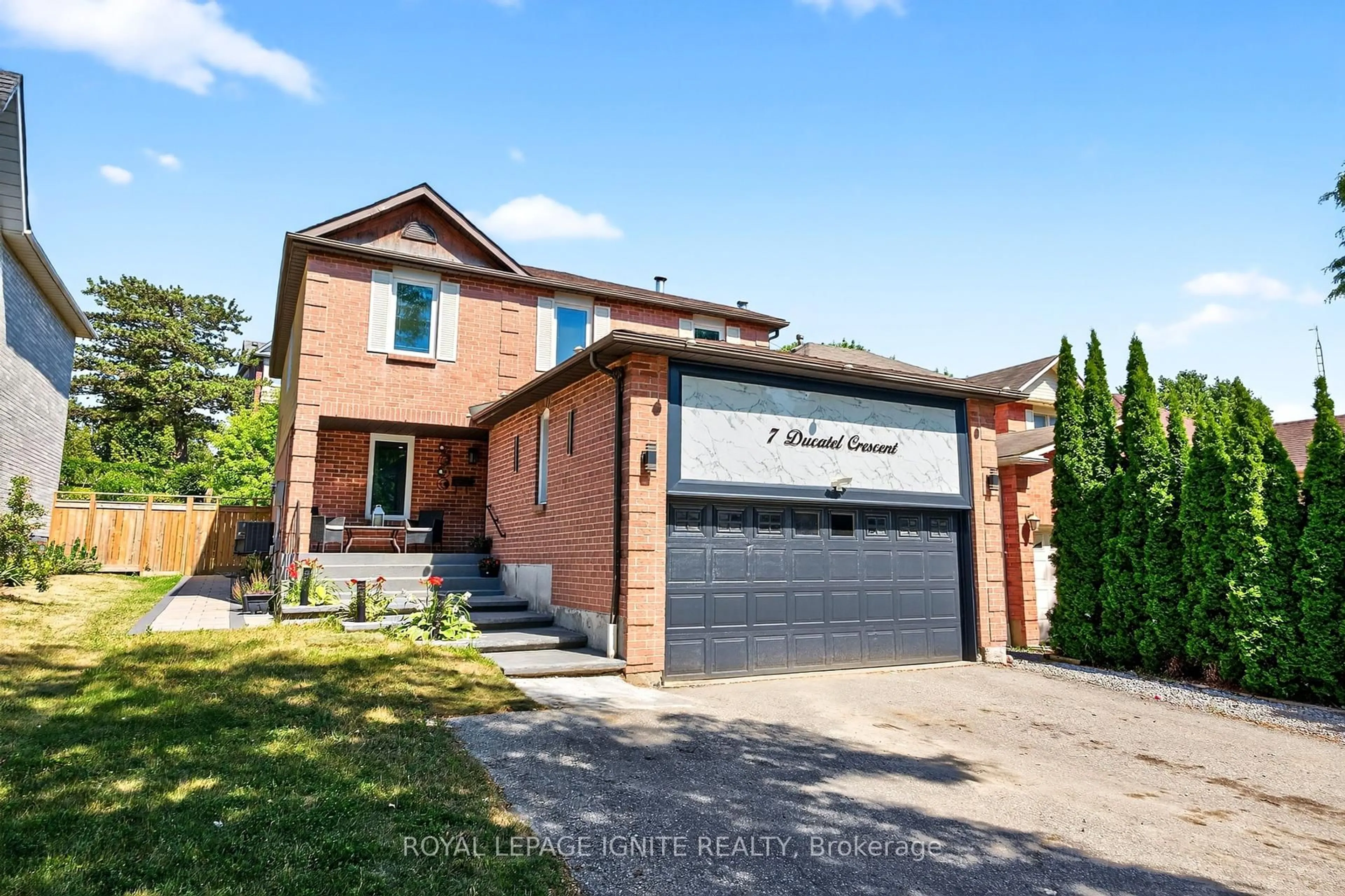 Home with brick exterior material, street for 7 Ducatel Cres, Ajax Ontario L1T 3B8
