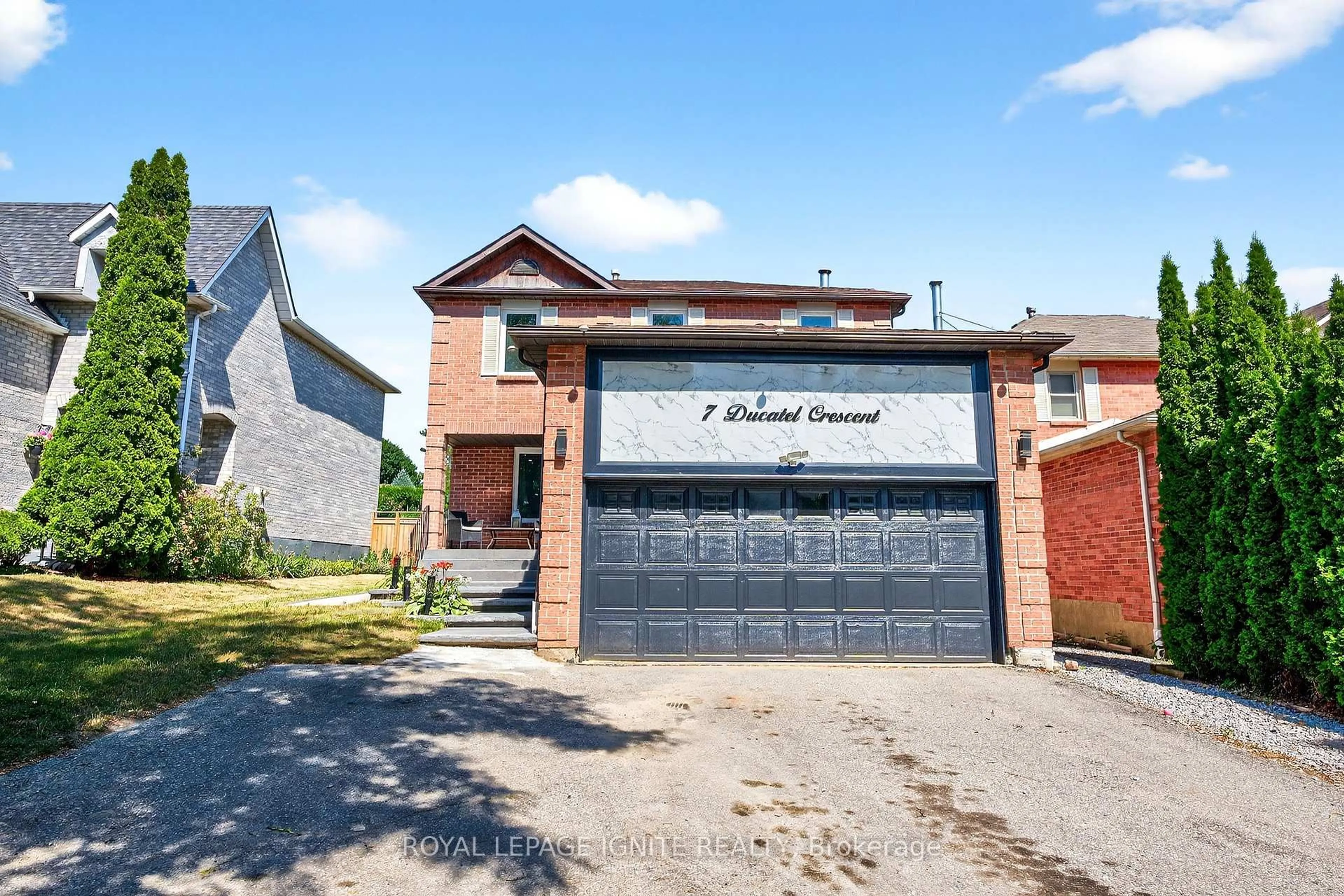 Home with brick exterior material, street for 7 Ducatel Cres, Ajax Ontario L1T 3B8