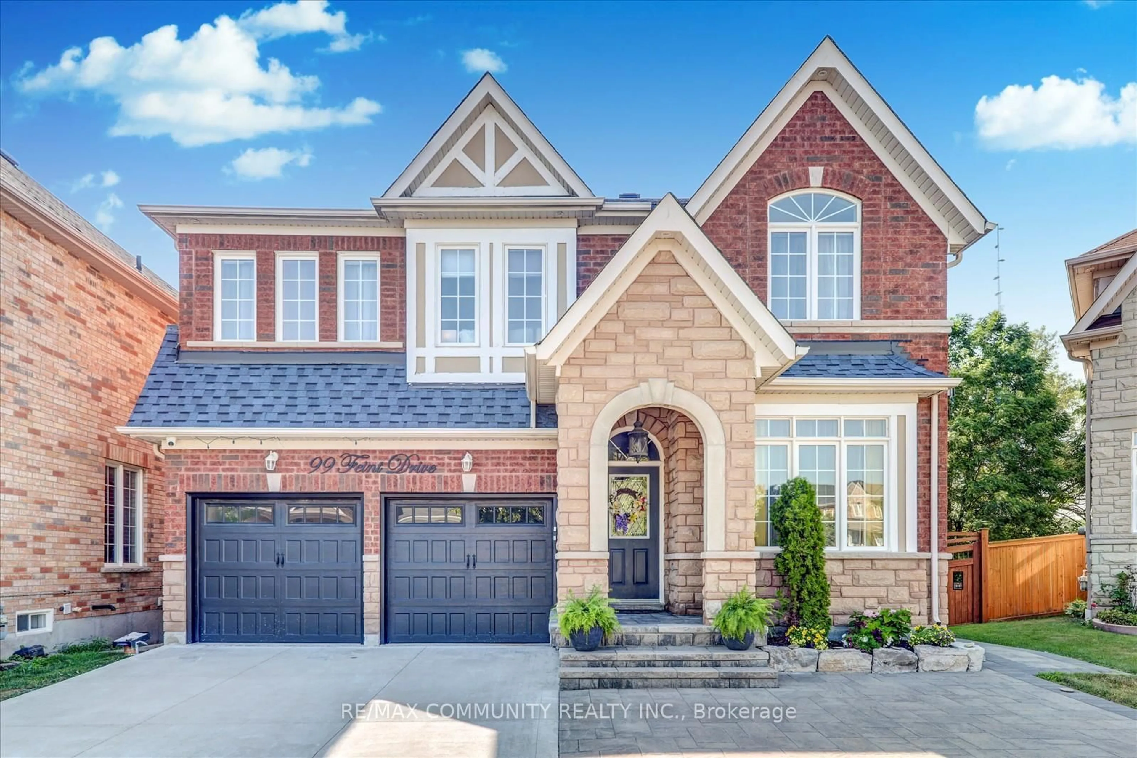Home with brick exterior material, street for 99 Feint Dr, Ajax Ontario L1T 0E7
