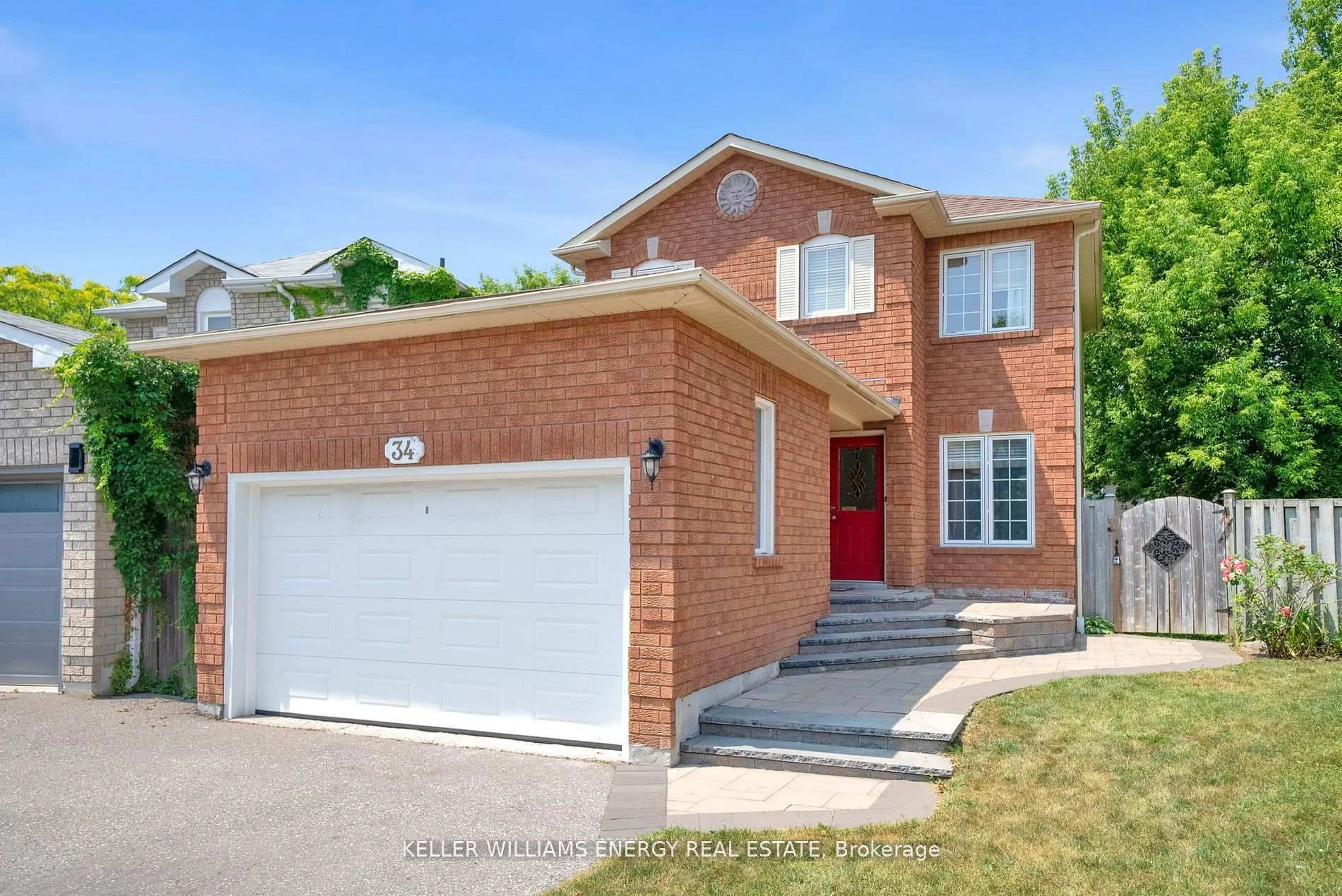 Home with brick exterior material, street for 34 Hogan Cres, Clarington Ontario L1C 4X9