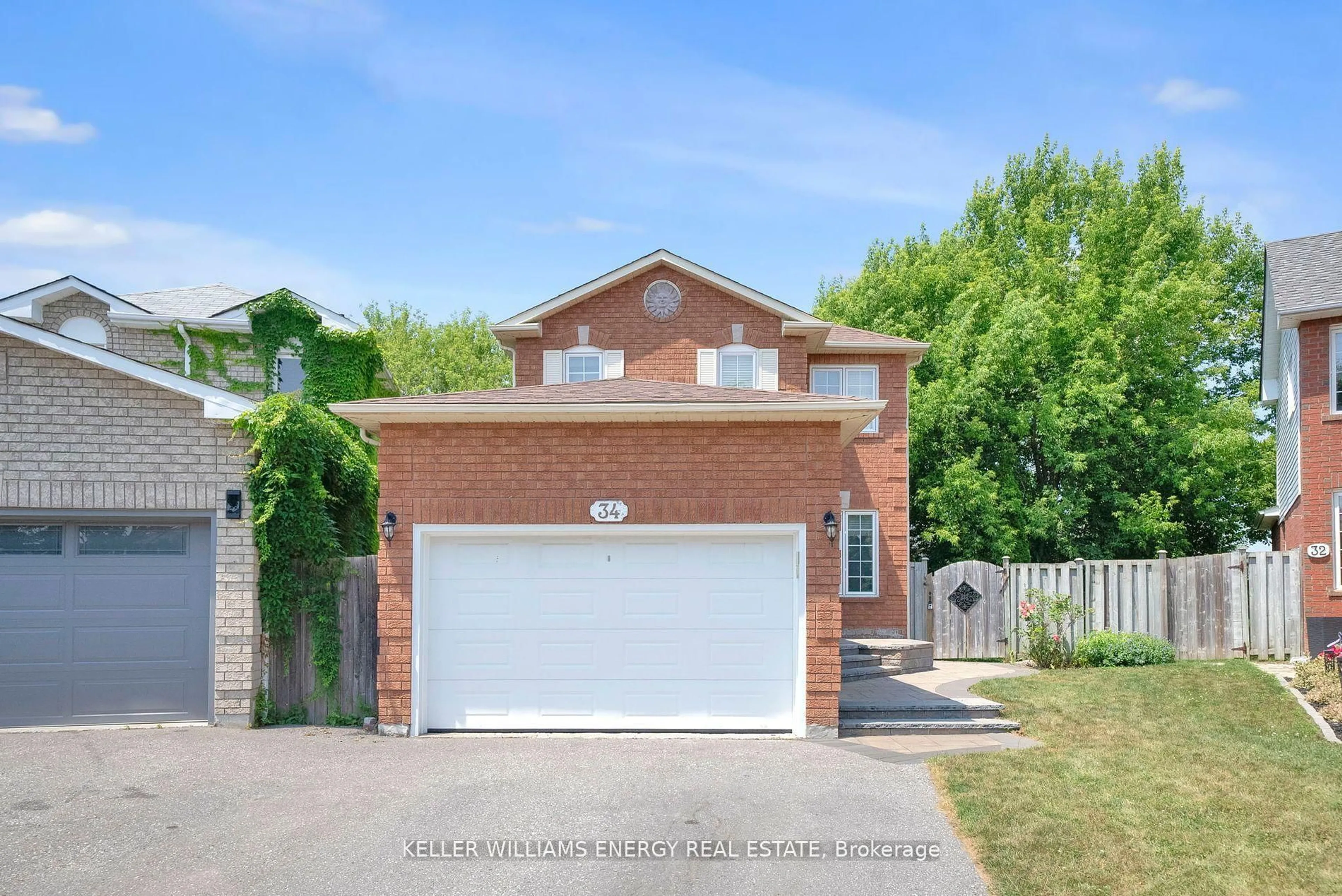 Home with brick exterior material, street for 34 Hogan Cres, Clarington Ontario L1C 4X9