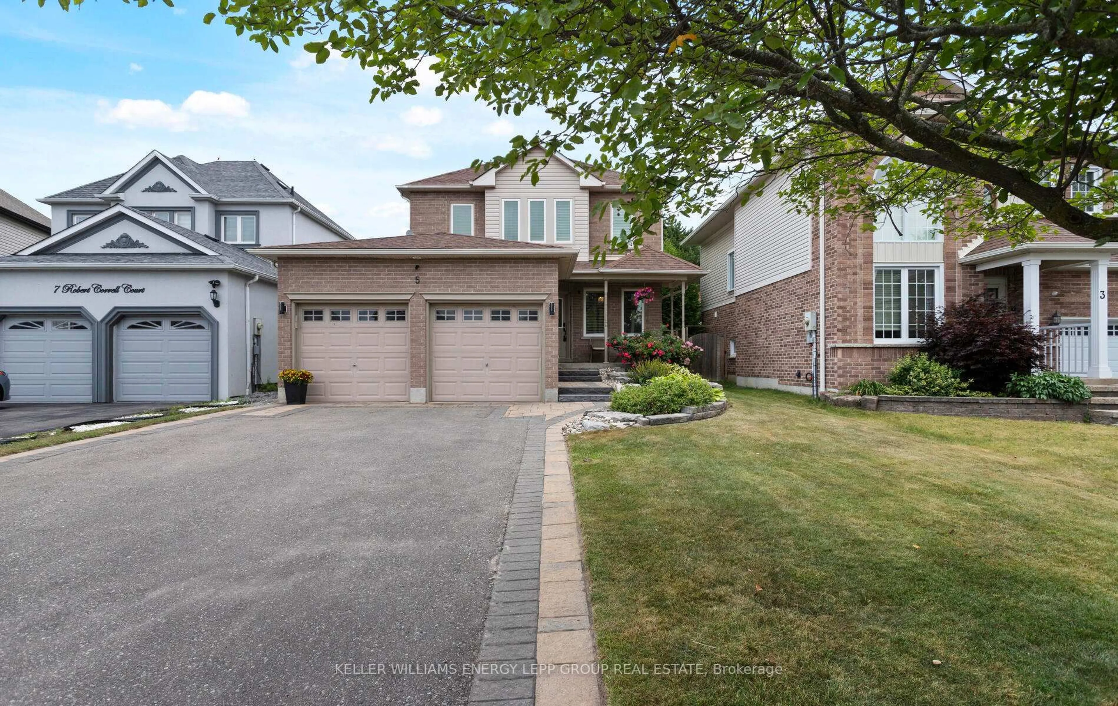 Home with brick exterior material, street for 5 Robert Correll Crt, Whitby Ontario L1R 2N7