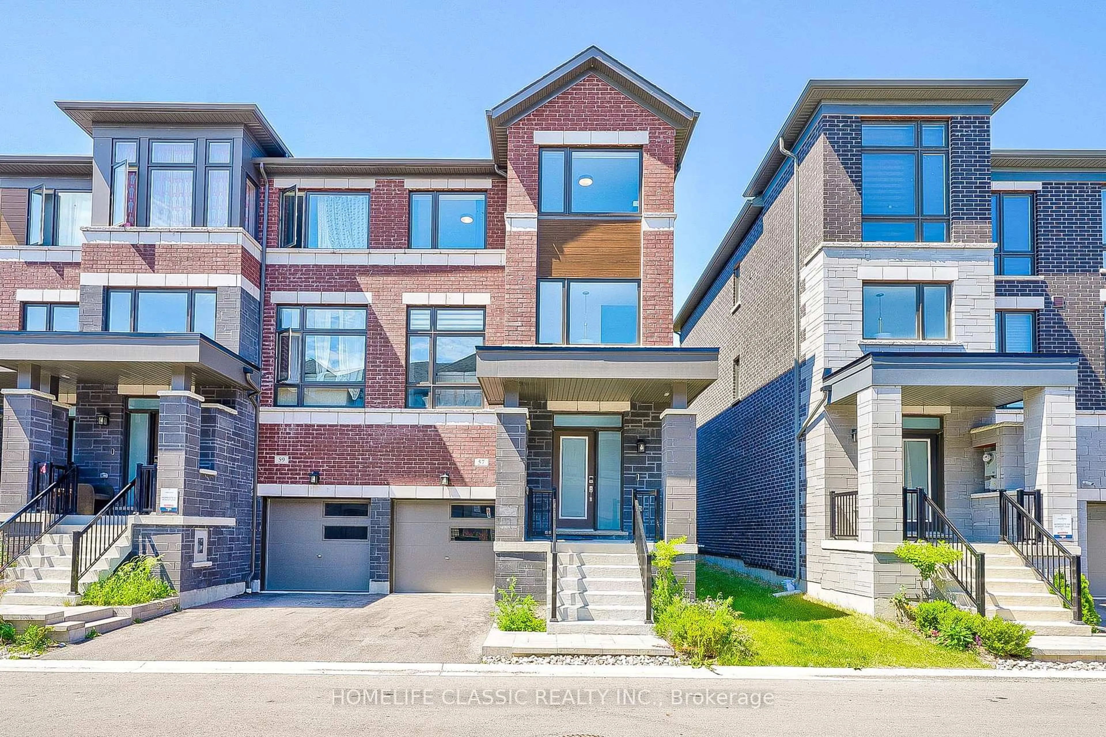 Home with brick exterior material, street for 57 Douet Lane, Ajax Ontario L1Z 0V4