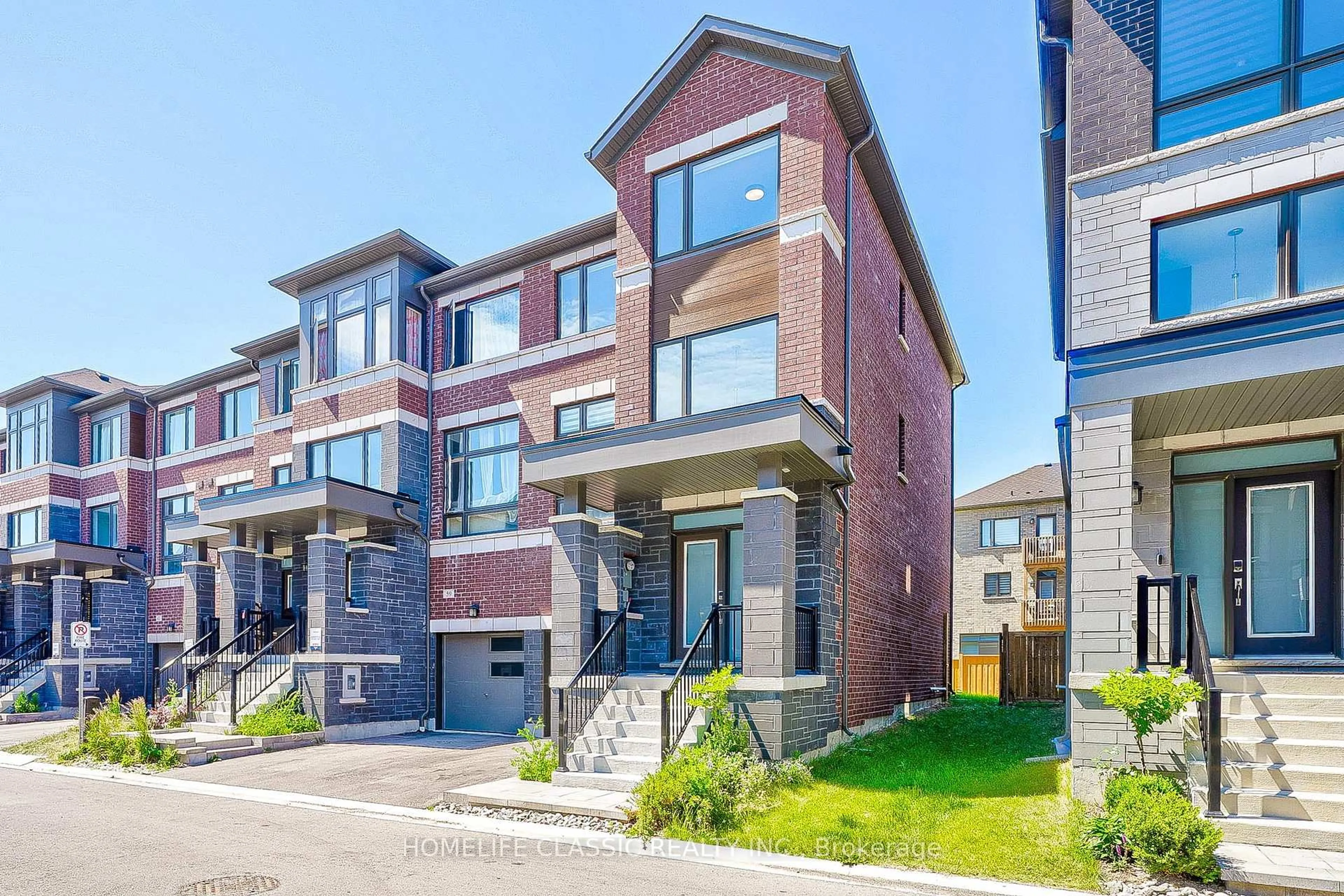 Home with brick exterior material, street for 57 Douet Lane, Ajax Ontario L1Z 0V4