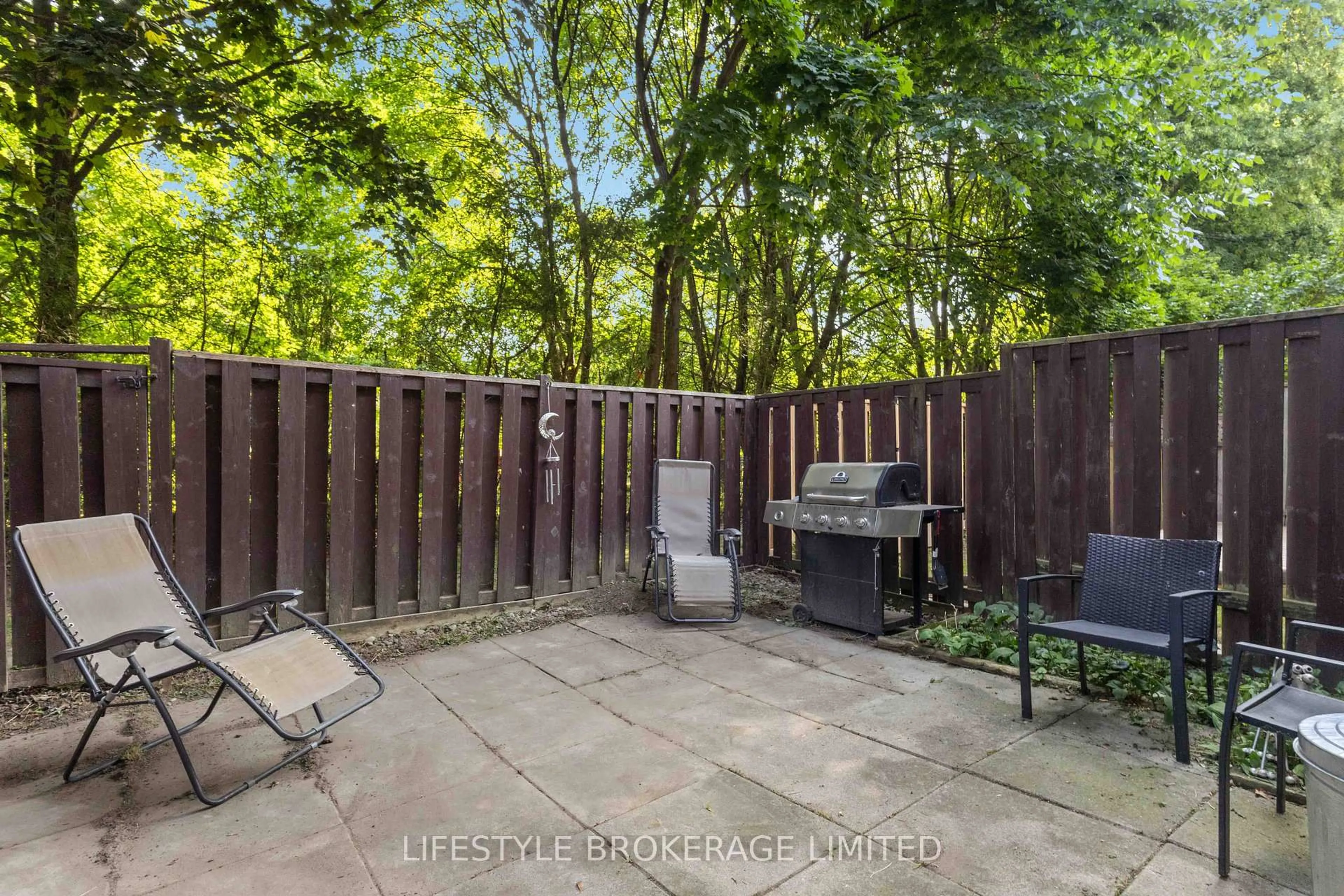 Patio, forest/trees view for 10 The Bridle Path, Clarington Ontario L1C 3W1