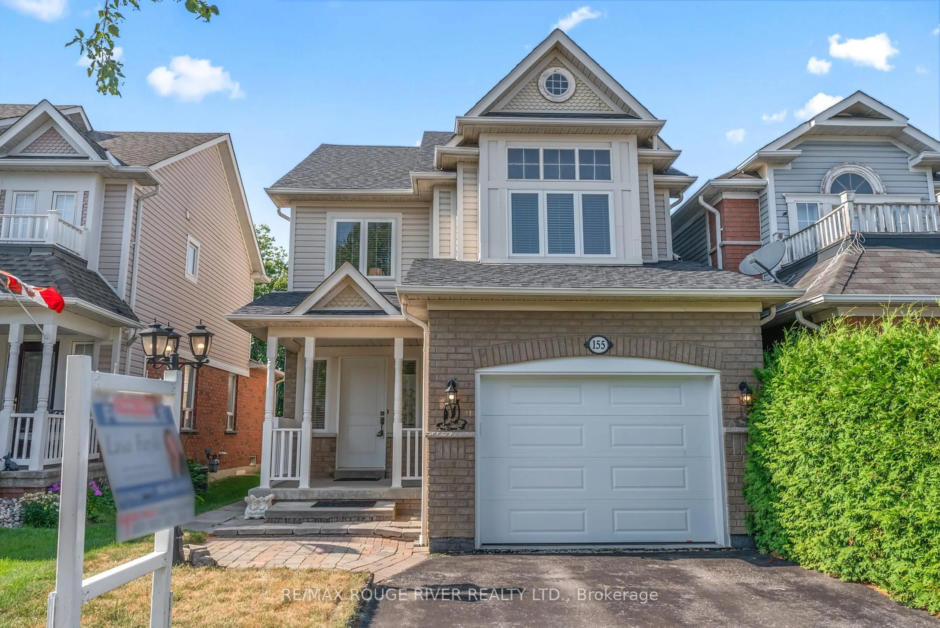 Home with brick exterior material, street for 155 Bourbon Pl, Whitby Ontario L1R 3C6