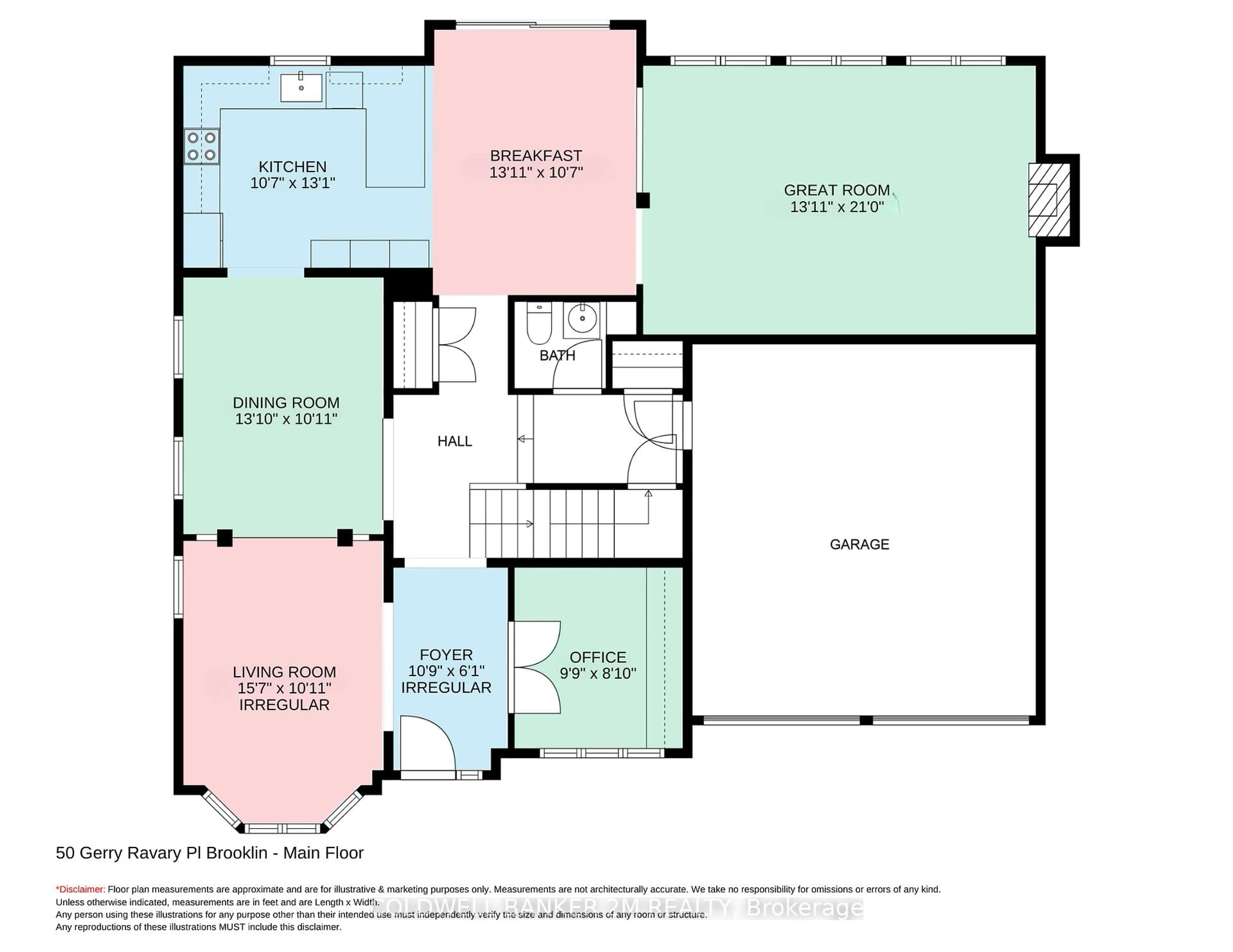 Floor plan for 50 Gerry Ravary Pl, Whitby Ontario L1M 0J1