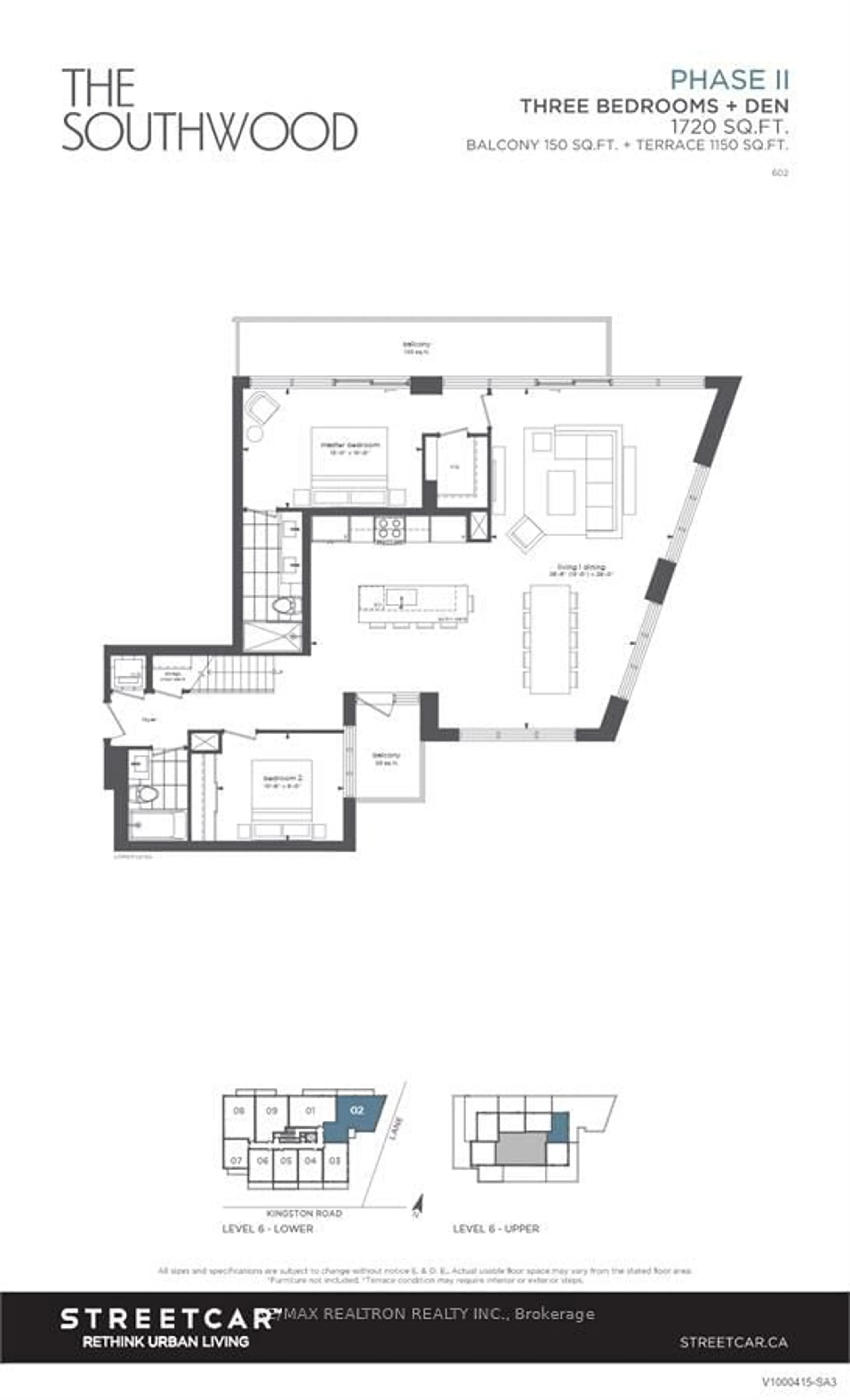 Floor plan for 630 Kingston Rd #Ph602, Toronto Ontario M4E 1P9
