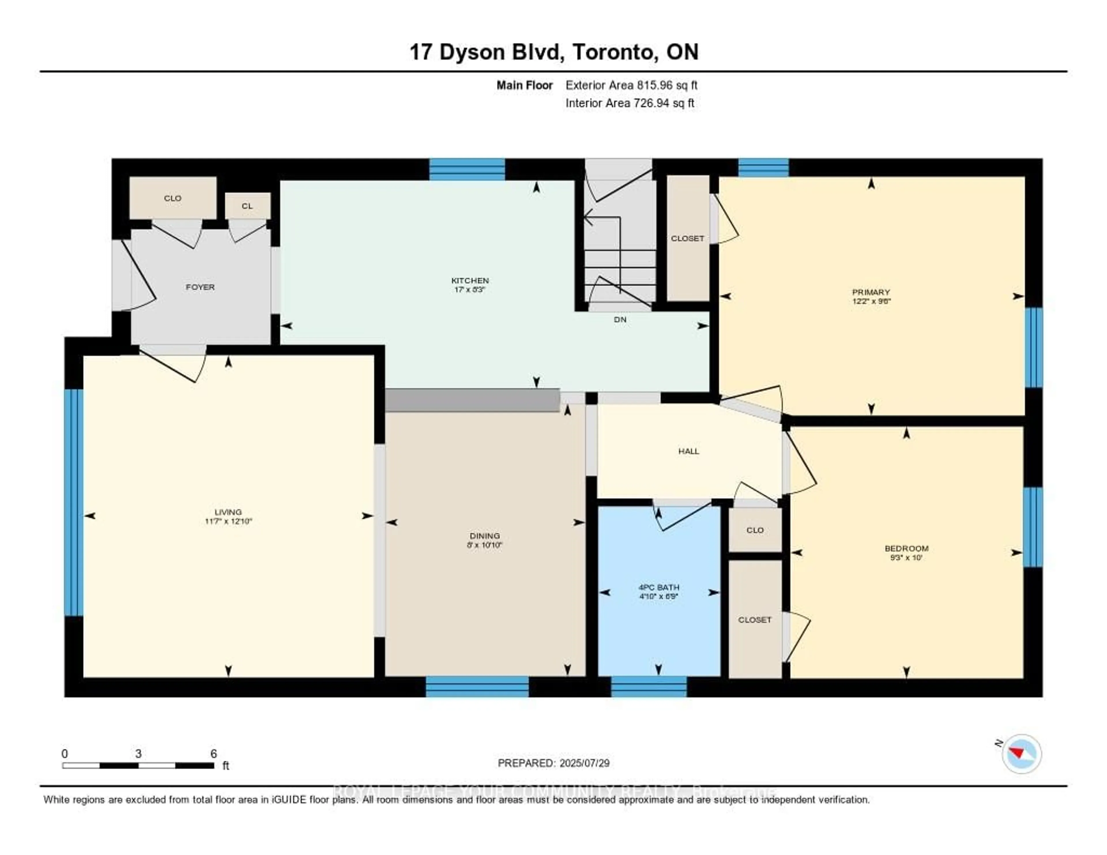 Floor plan for 17 Dyson Blvd, Toronto Ontario M1R 1A9