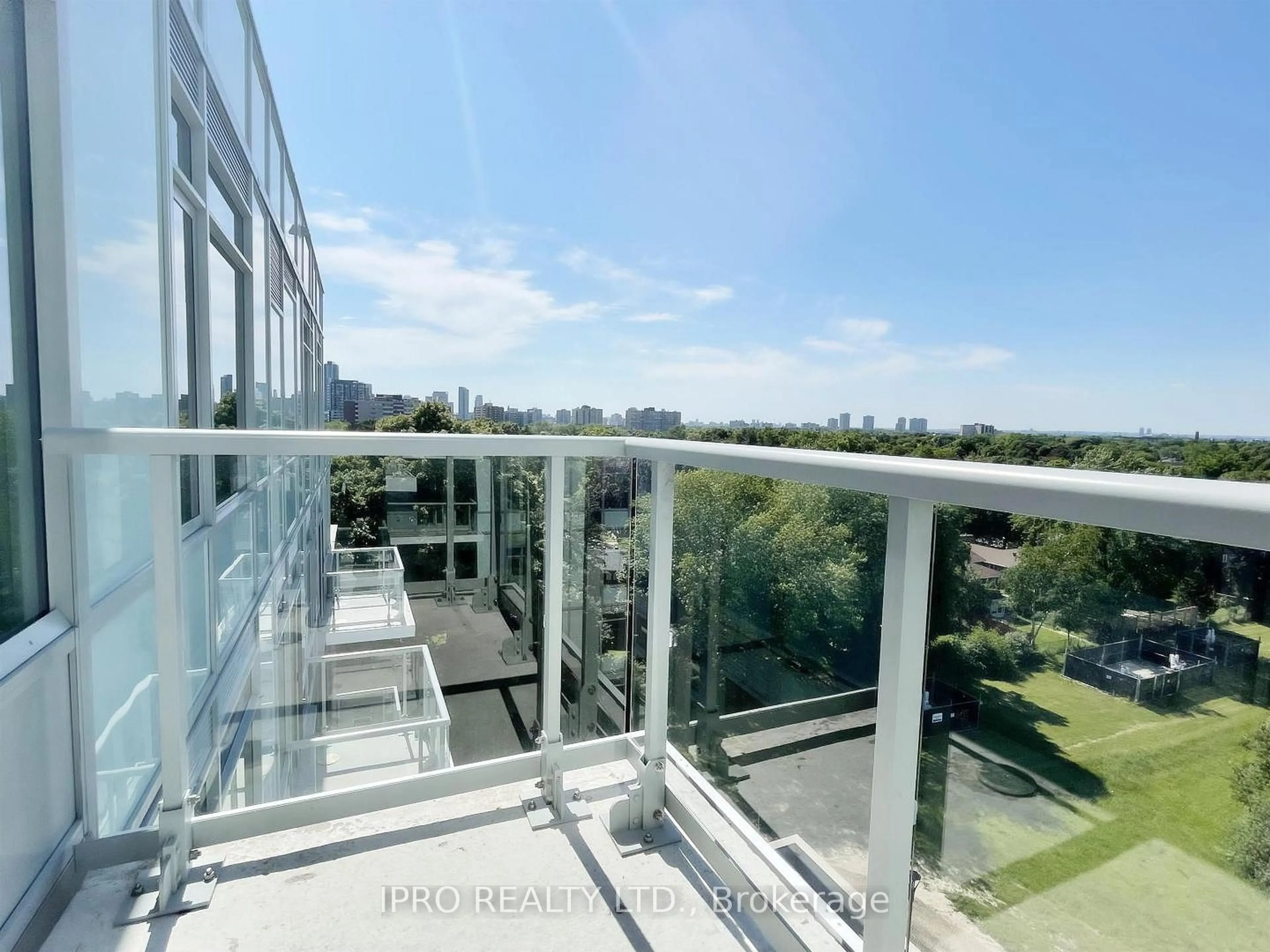 Balcony in the apartment, city buildings view from balcony for 3220 Sheppard Ave #618, Toronto Ontario M1T 0B7