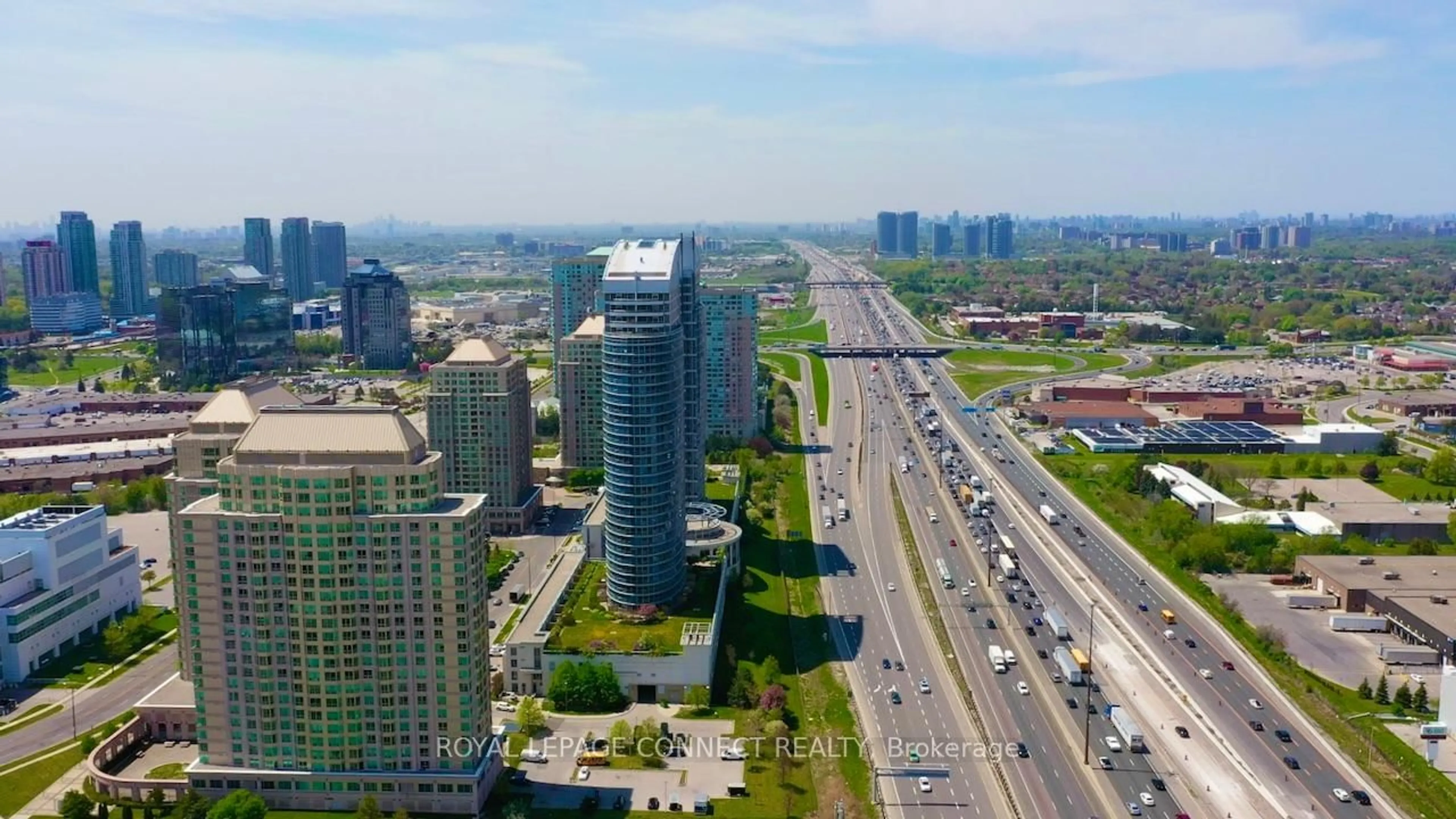A pic from outside/outdoor area/front of a property/back of a property/a pic from drone, city buildings view from balcony for 18 Lee Centre Dr #1506, Toronto Ontario M1H 3H5