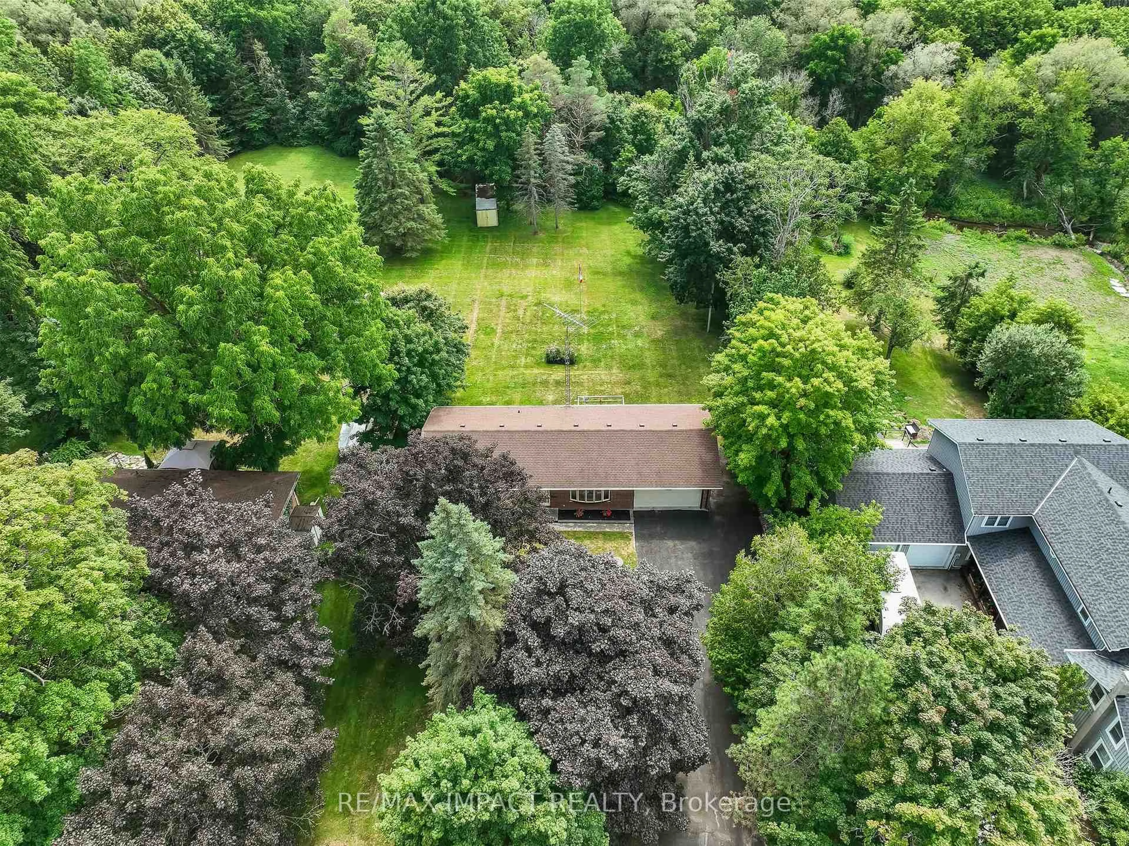 A pic from outside/outdoor area/front of a property/back of a property/a pic from drone, forest/trees view for 5600 Old Scugog Rd, Clarington Ontario L0B 1J0